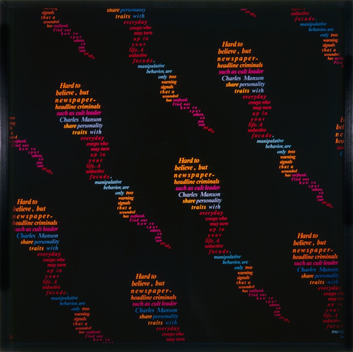 Larry Johnson, Untitled (Hard to Believe), 1987