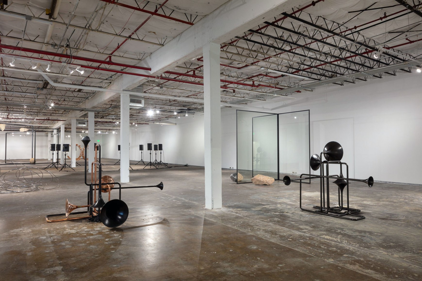 Installation view: Alicja Kwade, Moving in Glances, Dallas Contemporary, TX, Photo: Todora Photography LLC
