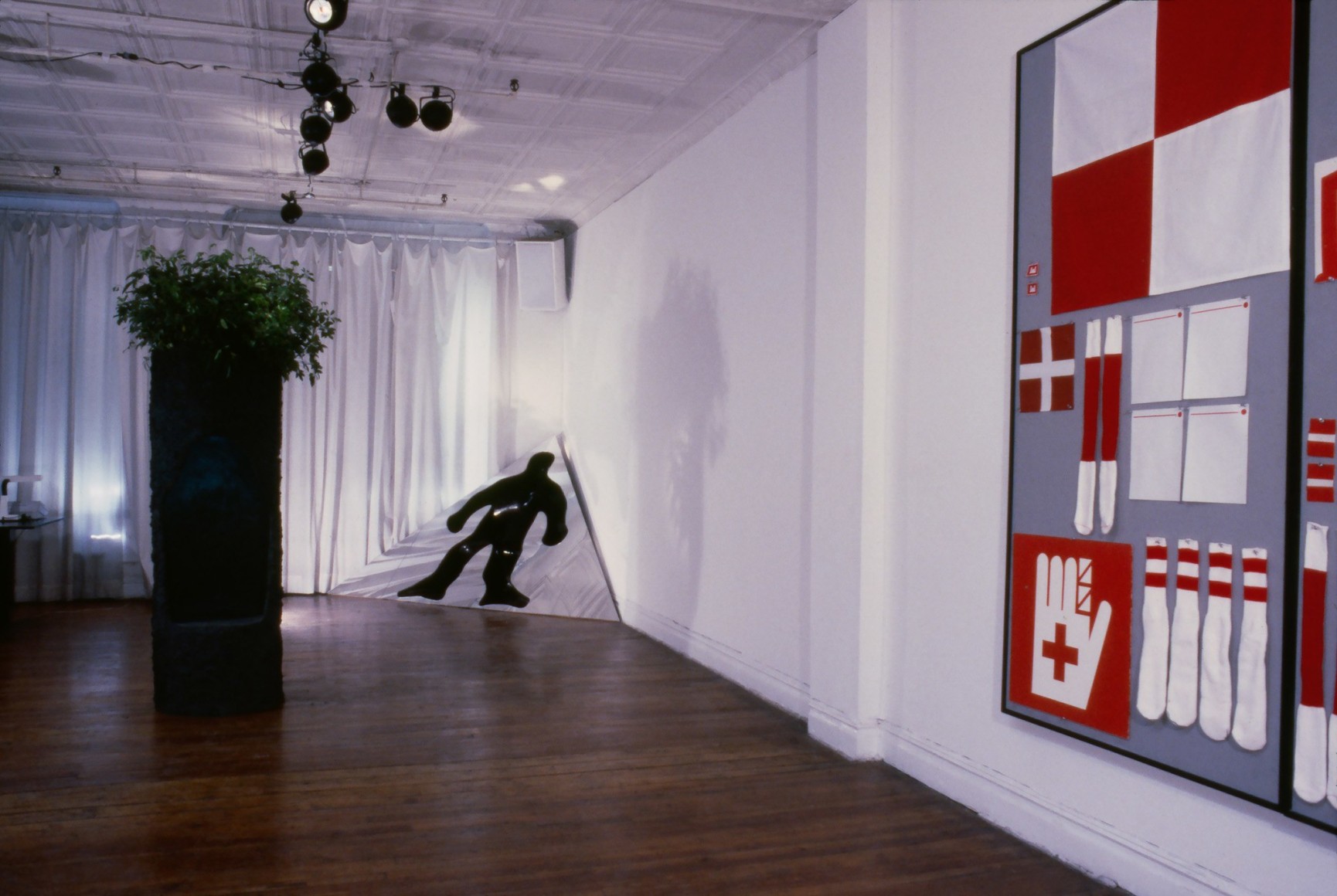Installation view, Vito Acconci, Nancy Dwyer, Matt Mullican