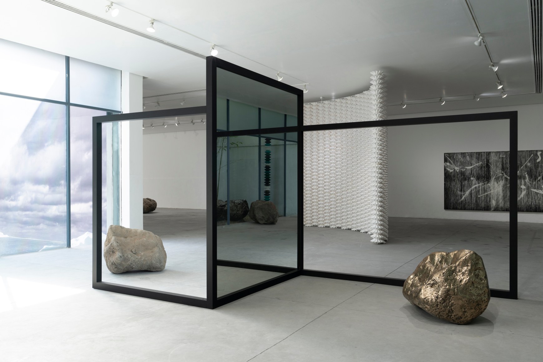 Exhibition view, "Beyond Behind / Atrás y más allá", October 29, 2023 – April 7, 2024, Curator: Viviana Kuri Haddad / Assistant Curator: Maya Renée Escárcega. Courtesy of Museo de Arte de Zapopan. Photo: Lazarillo.