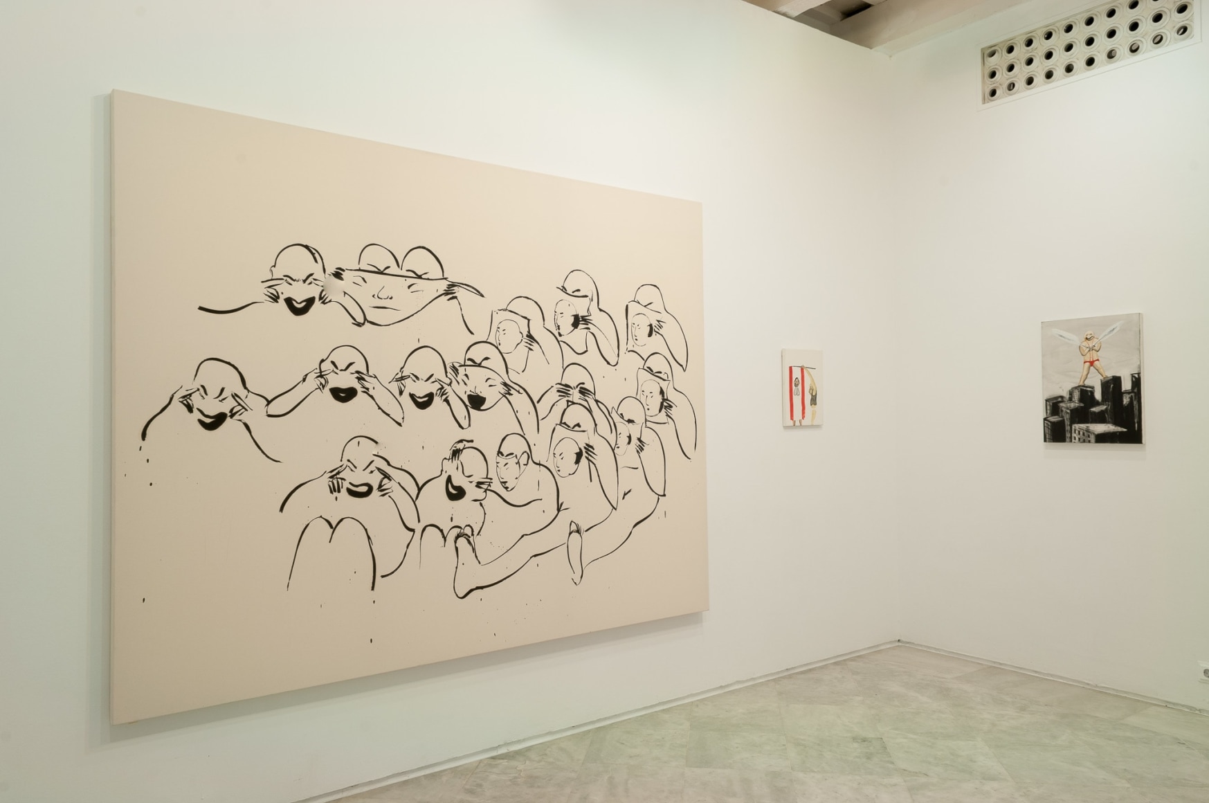 Installation view: Tala Madani, Rear Projection, Centro Andaluz de Arte Contemporáneo, Seville, 2014
