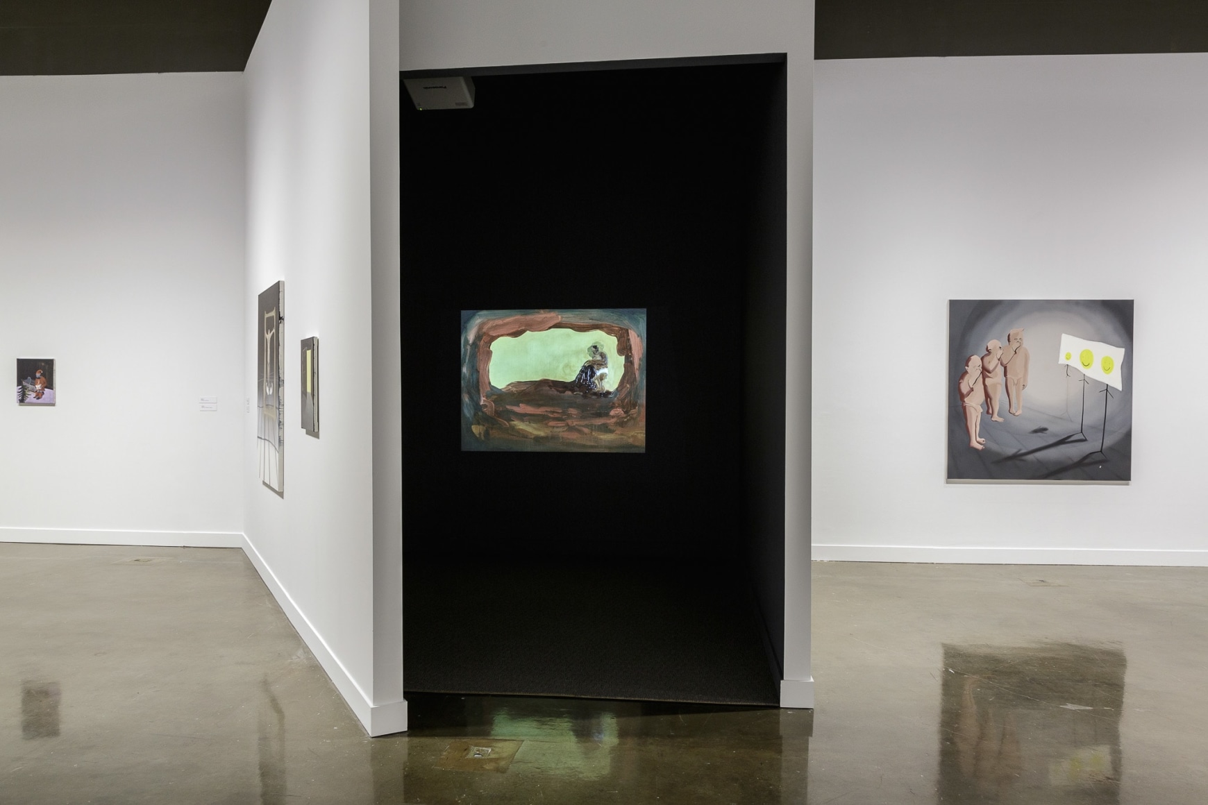 Installation view: Tala Madani: First Light, MIT List Visual Arts Center, 2016
