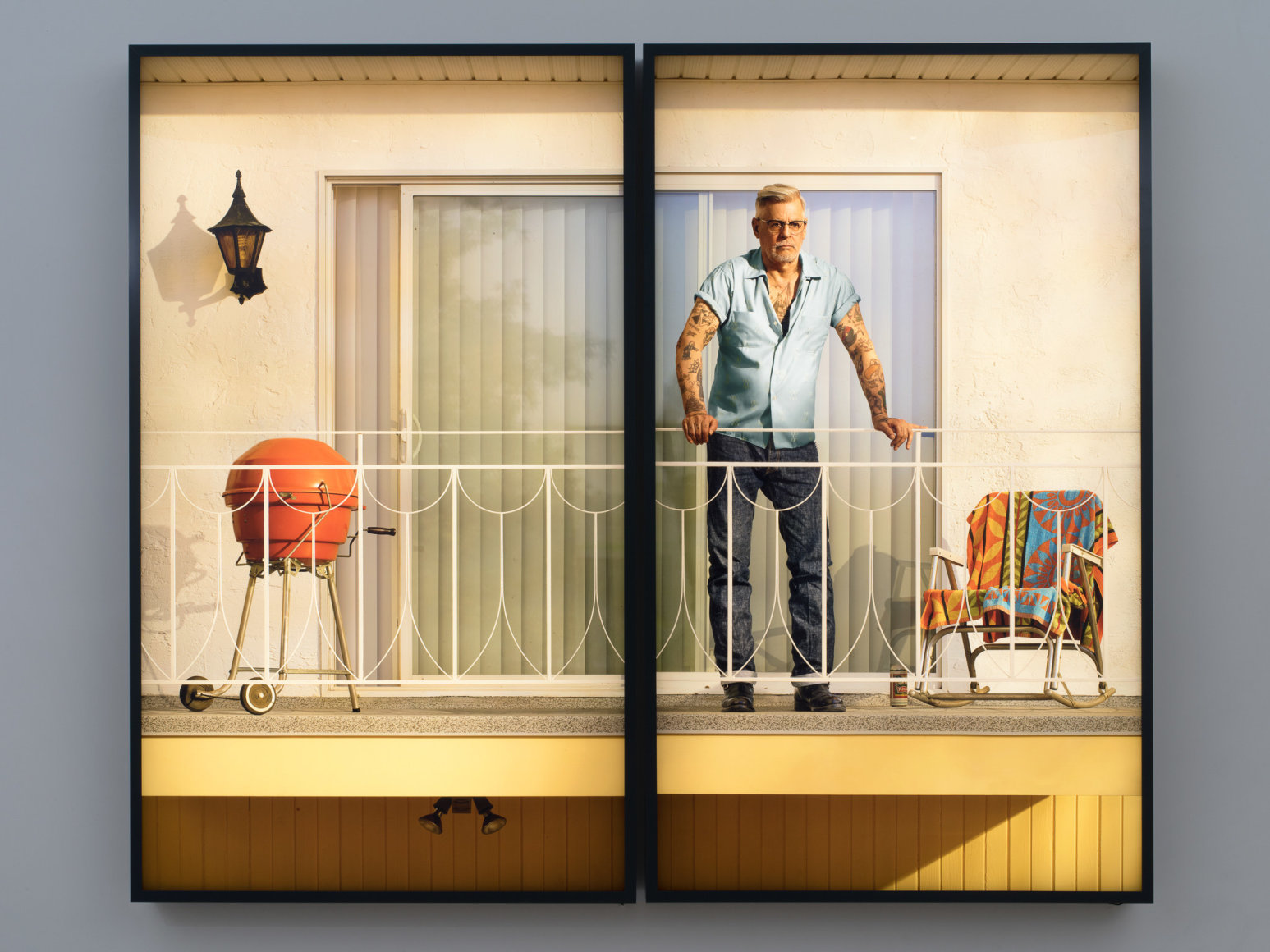 Rodney Graham, Tattooed Man on Balcony, 2018