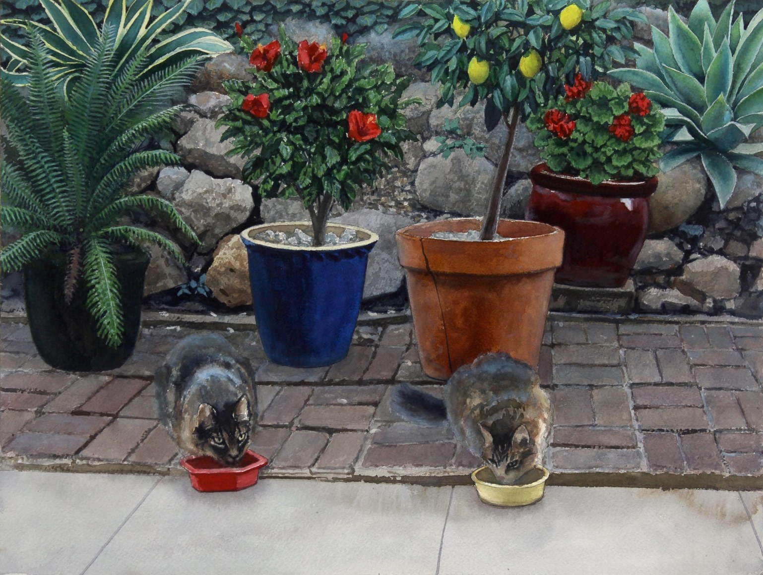 Tim Gardner, Two Cats Eating Breakfast