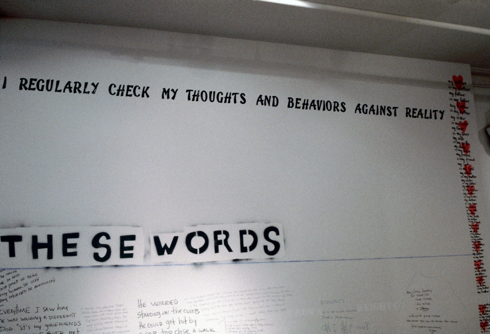 Installation view Writings On The Wall