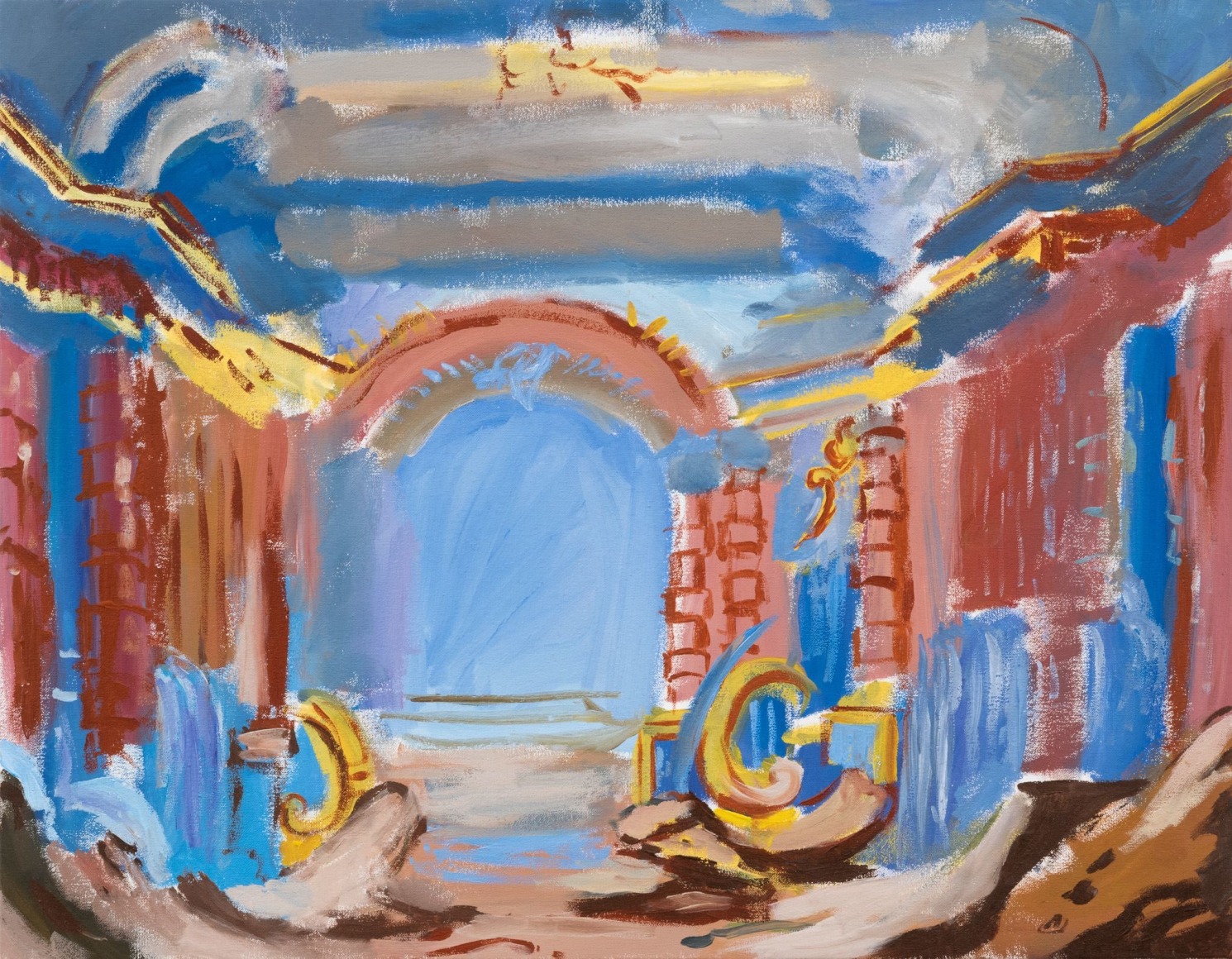 Karen Kilimnik, Neptune's grotto theater, 2015