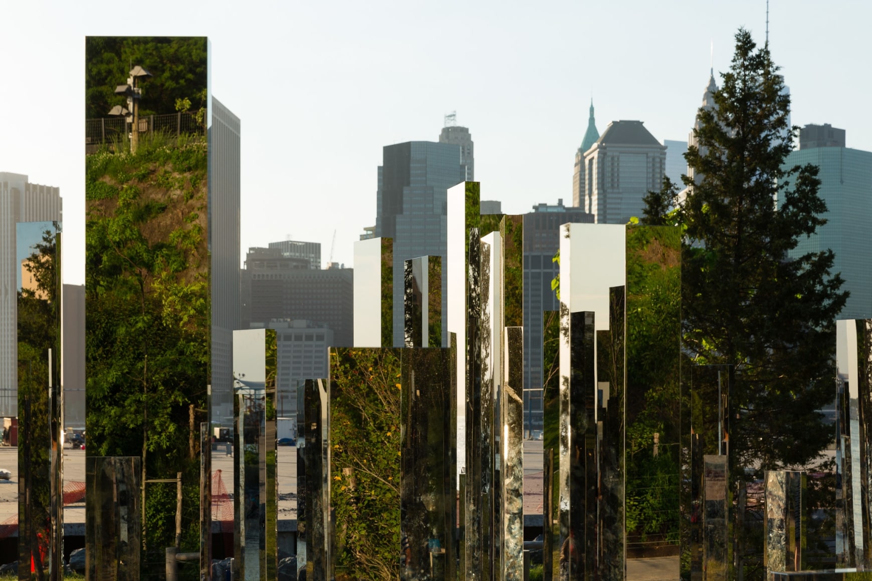 Jeppe Hein, Mirror Labyrinth NY, 2015, Installation view: Please Touch The Art. Brooklyn Bridge Park, 2015-16
