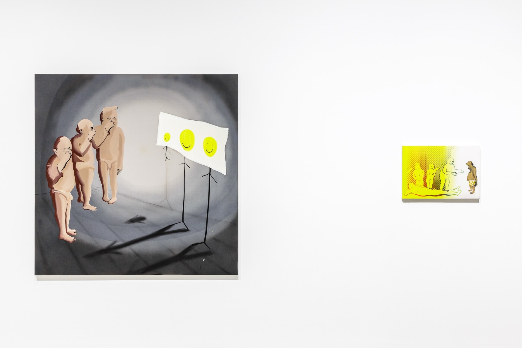 Installation view: Tala Madani: First Light, MIT List Visual Arts Center, 2016