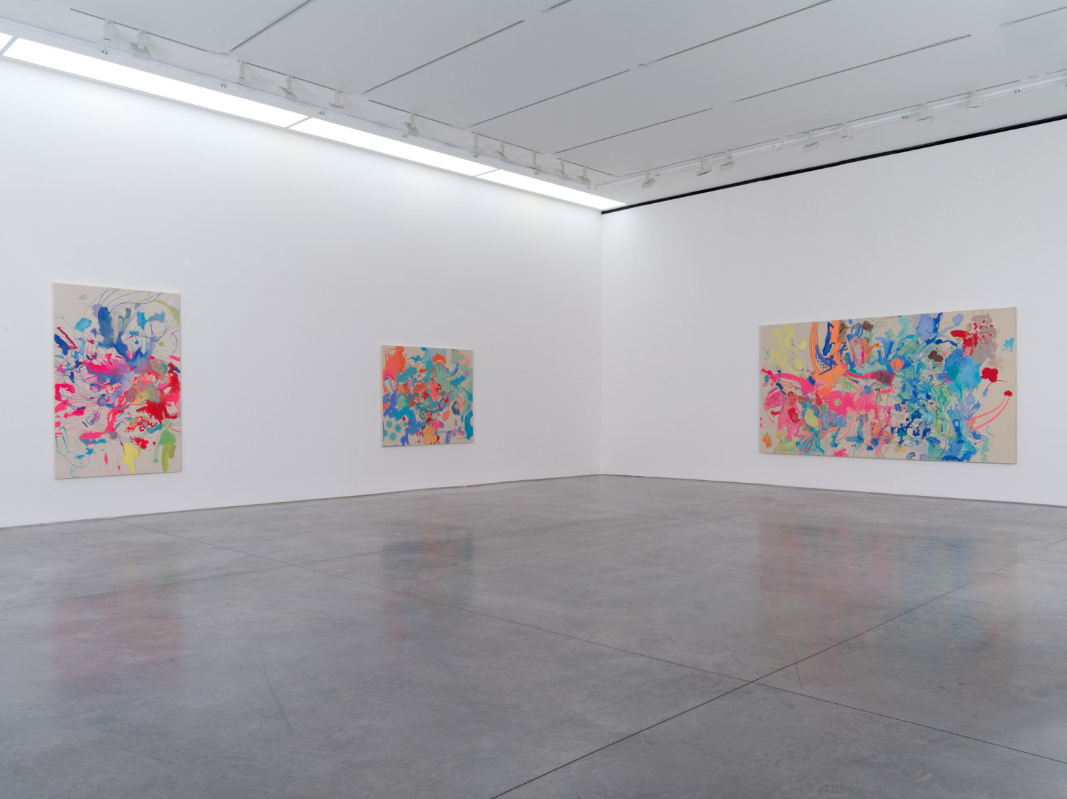 Sue Williams, WTC, WWIII, Couch Size, Installation at 303 Gallery, 2014