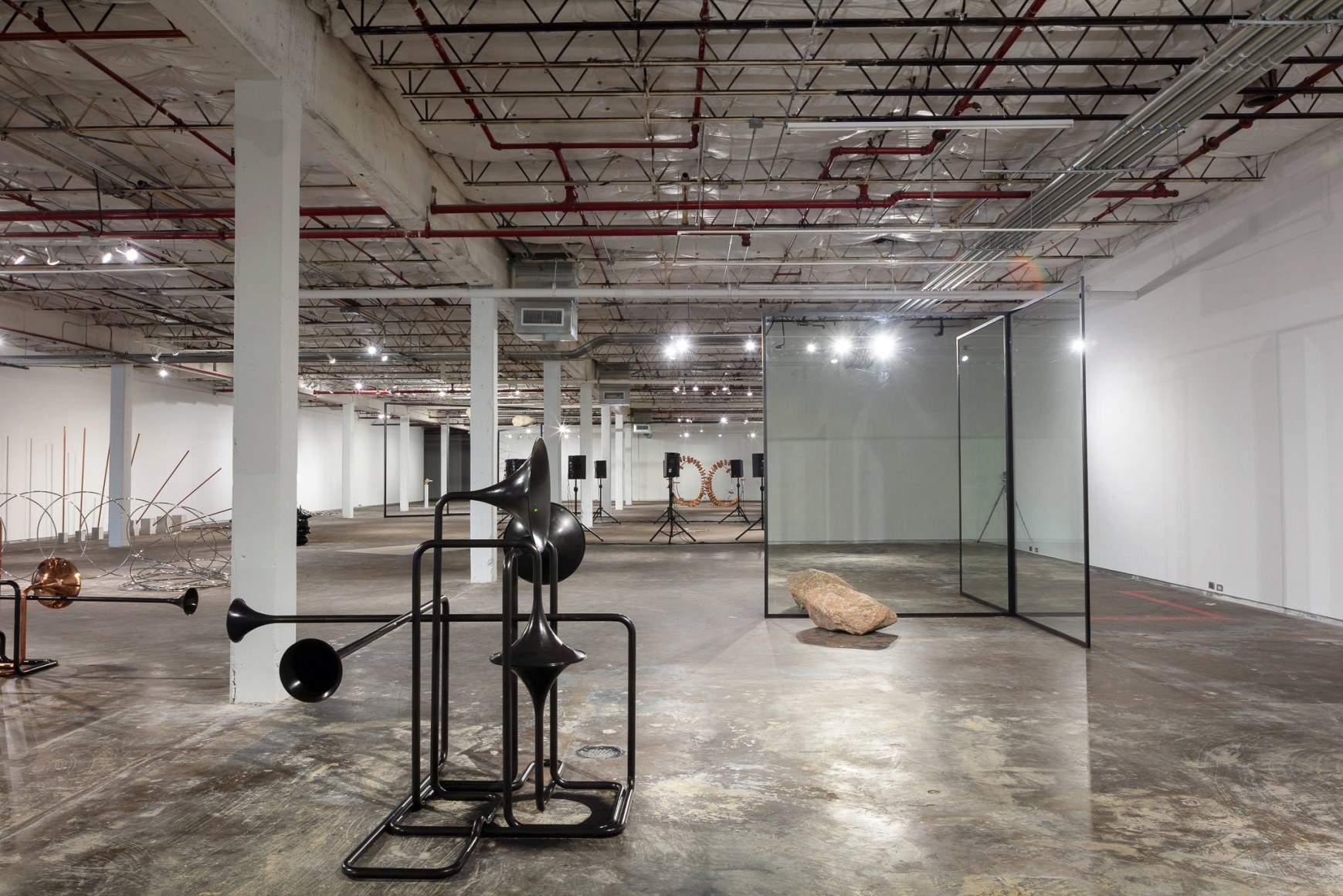 Installation view: Alicja Kwade, Moving in Glances, Dallas Contemporary, TX, Photo: Todora Photography LLC