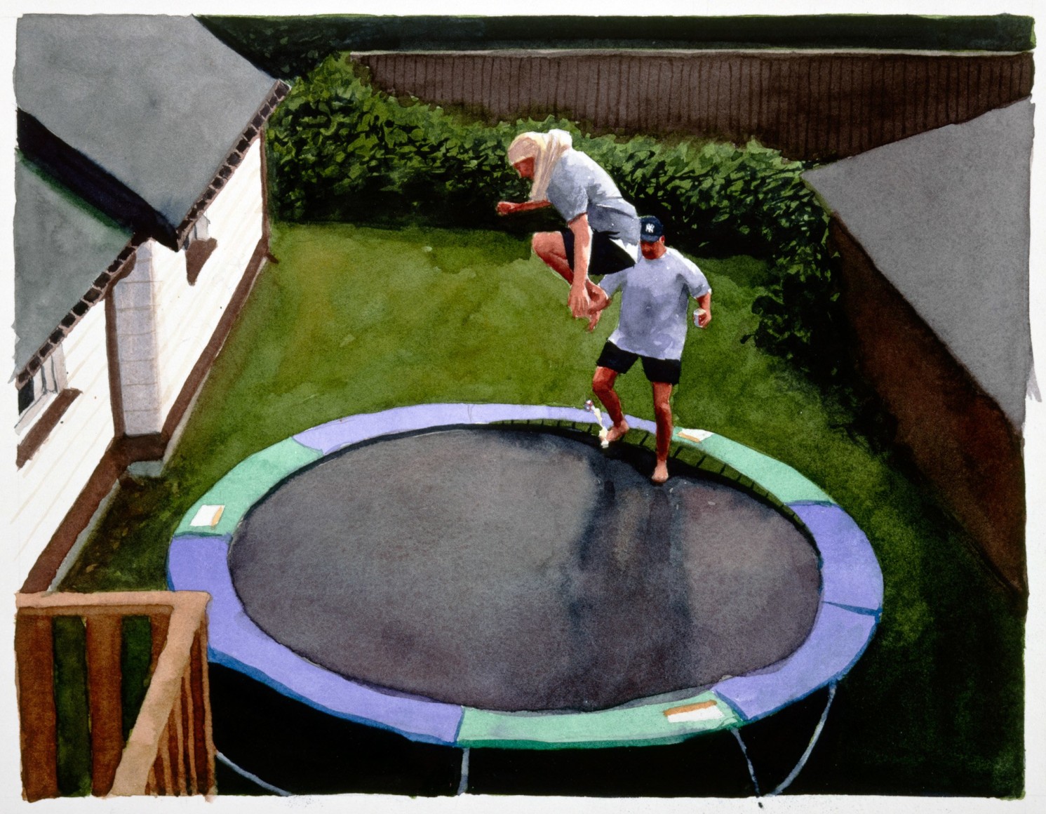Tim Gardner, Untitled (Sto & Mitch on trampoline), 1999