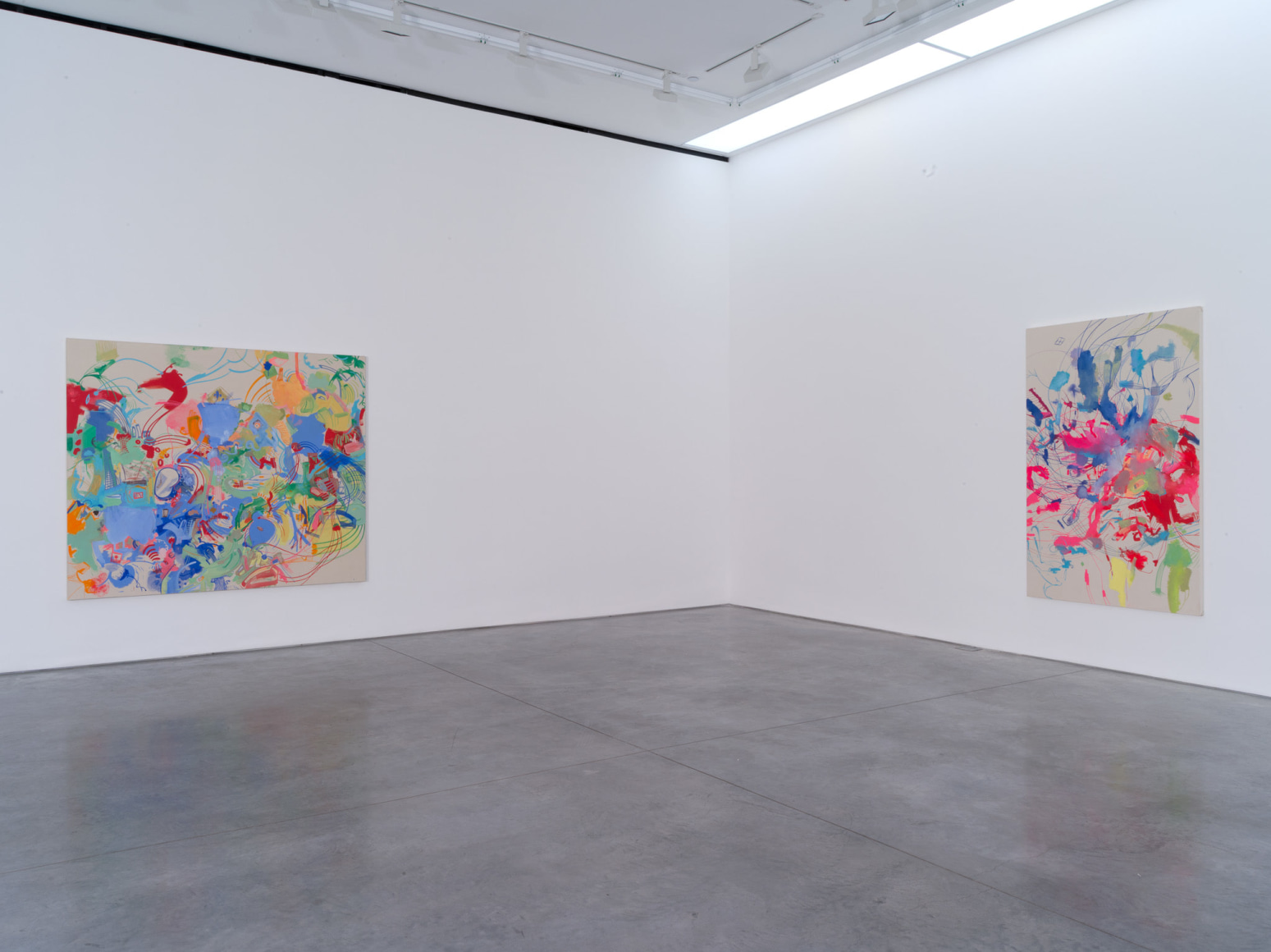 Sue Williams, WTC, WWIII, Couch Size, Installation at 303 Gallery, 2014