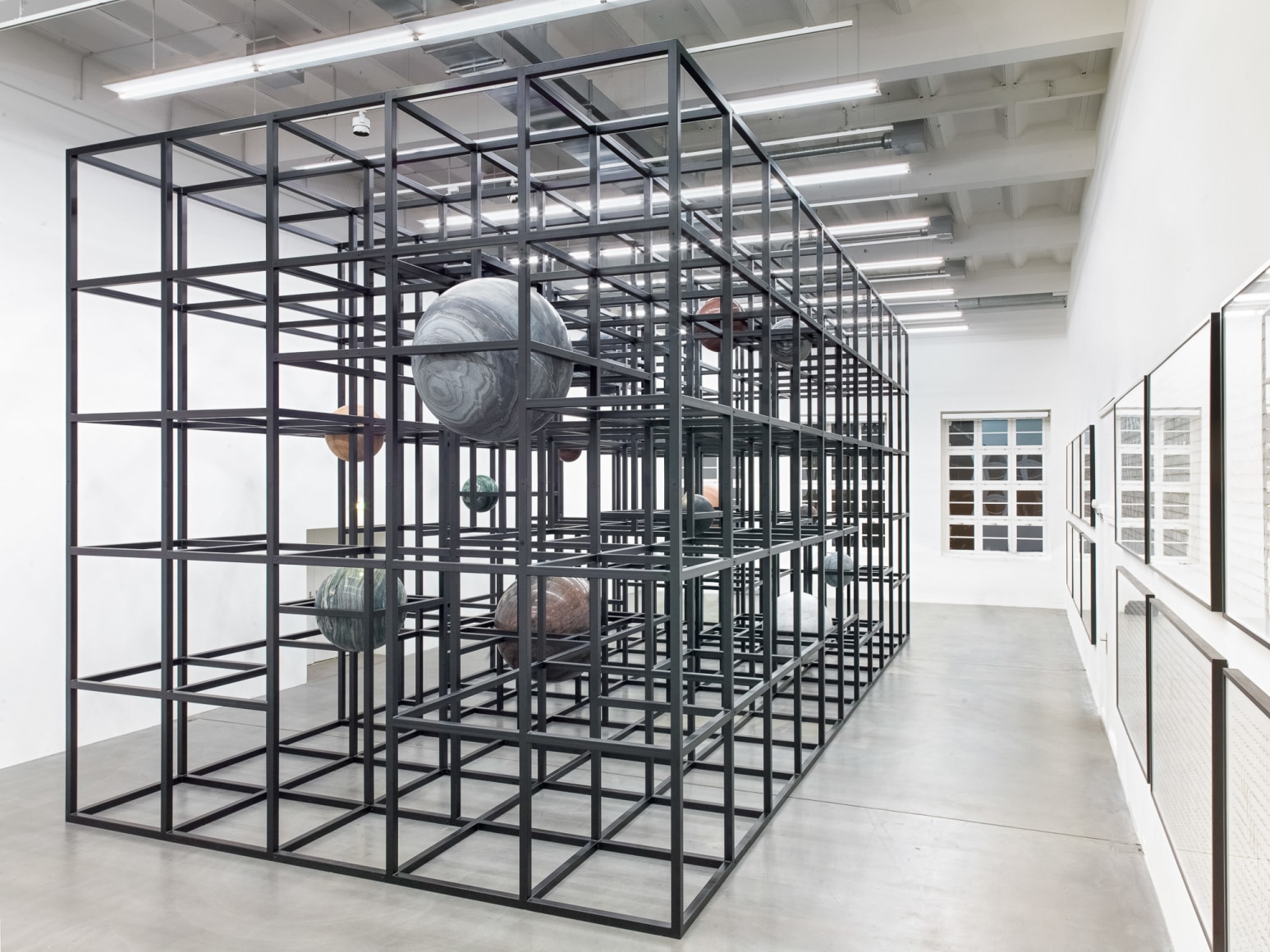 Installation view: Alicja Kwade, LinienLand, Haus Konstruktiv, Zurich, 2018. Photo: Roman M&auml;rz