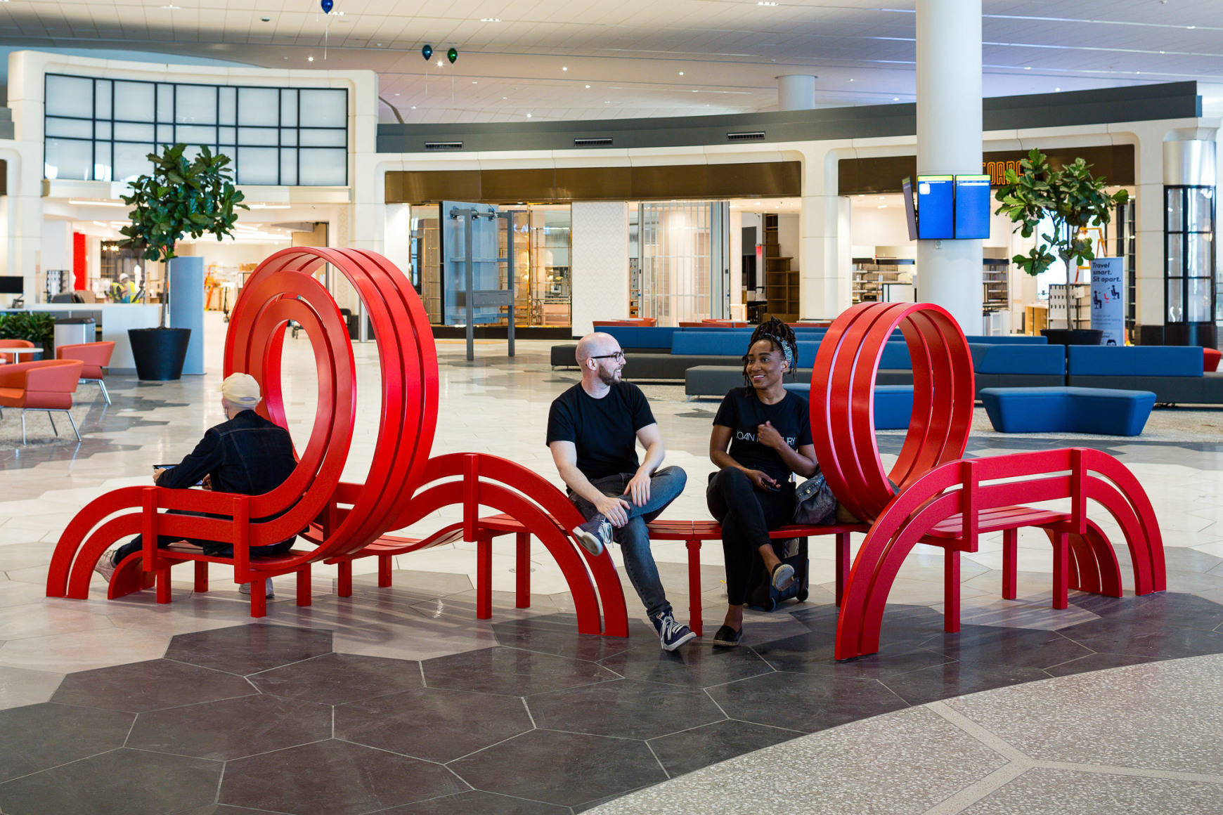 Installation View: Jeppe Hein, All Your Wishes, LaGuardia Airport’s Terminal B, 2020, Commissioned by LaGuardia Gateway Partners in partnership with Public Art Fund for LaGuardia Airport’s Terminal B