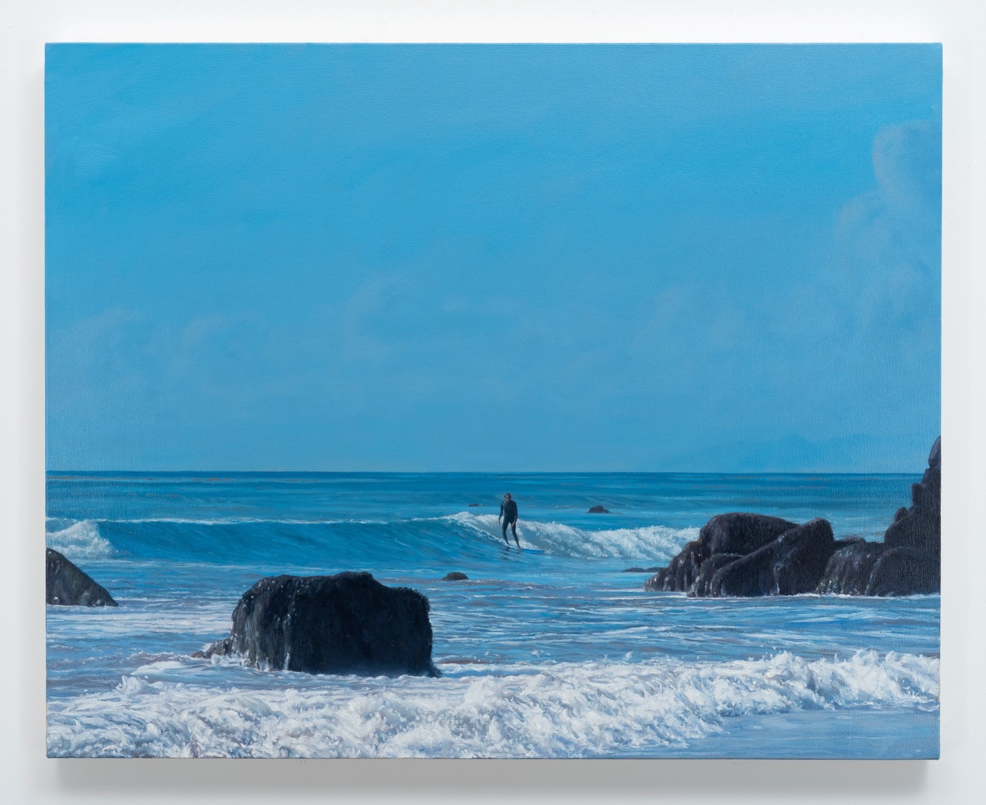 Tim Gardner, Surfer with Rocky Shore, 2017
