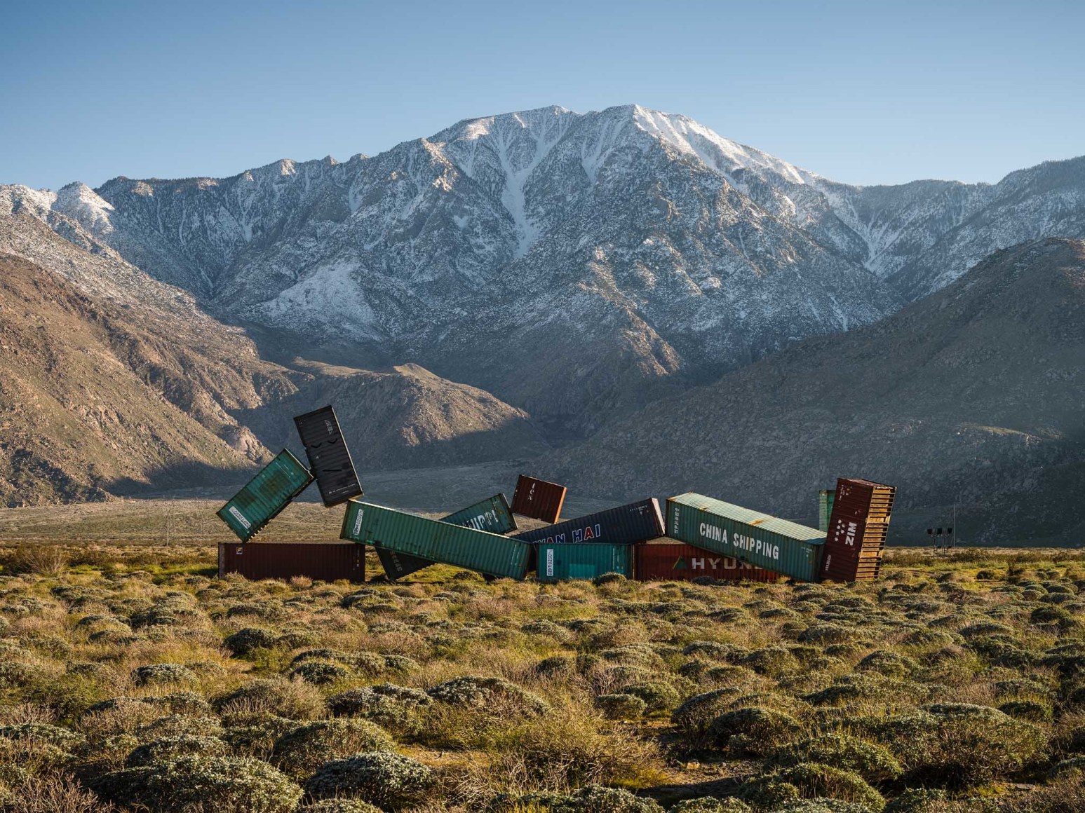 Desert X 2023 installation view, Matt Johnson, Sleeping Figure, photo by Lance Gerber, courtesy the artist and Desert X. 