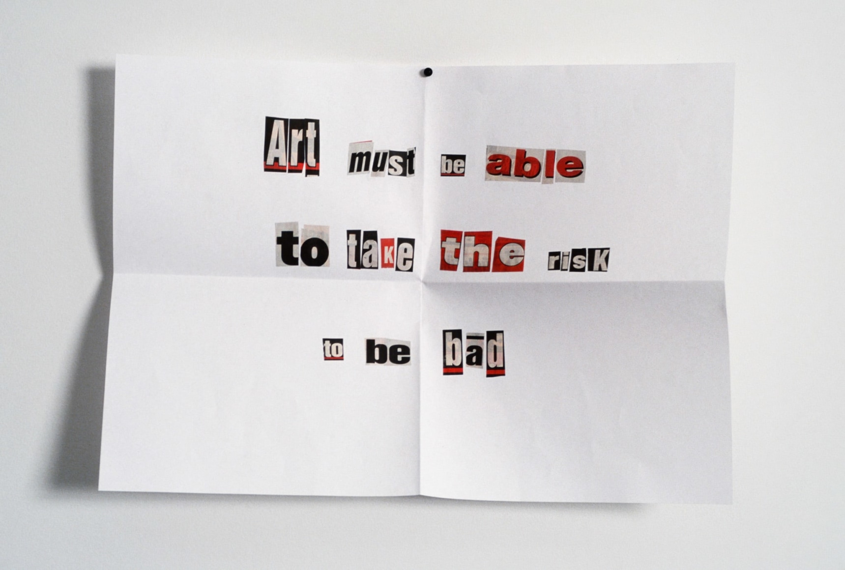 Hans-Peter Feldmann, Art must have the freedom to be bad