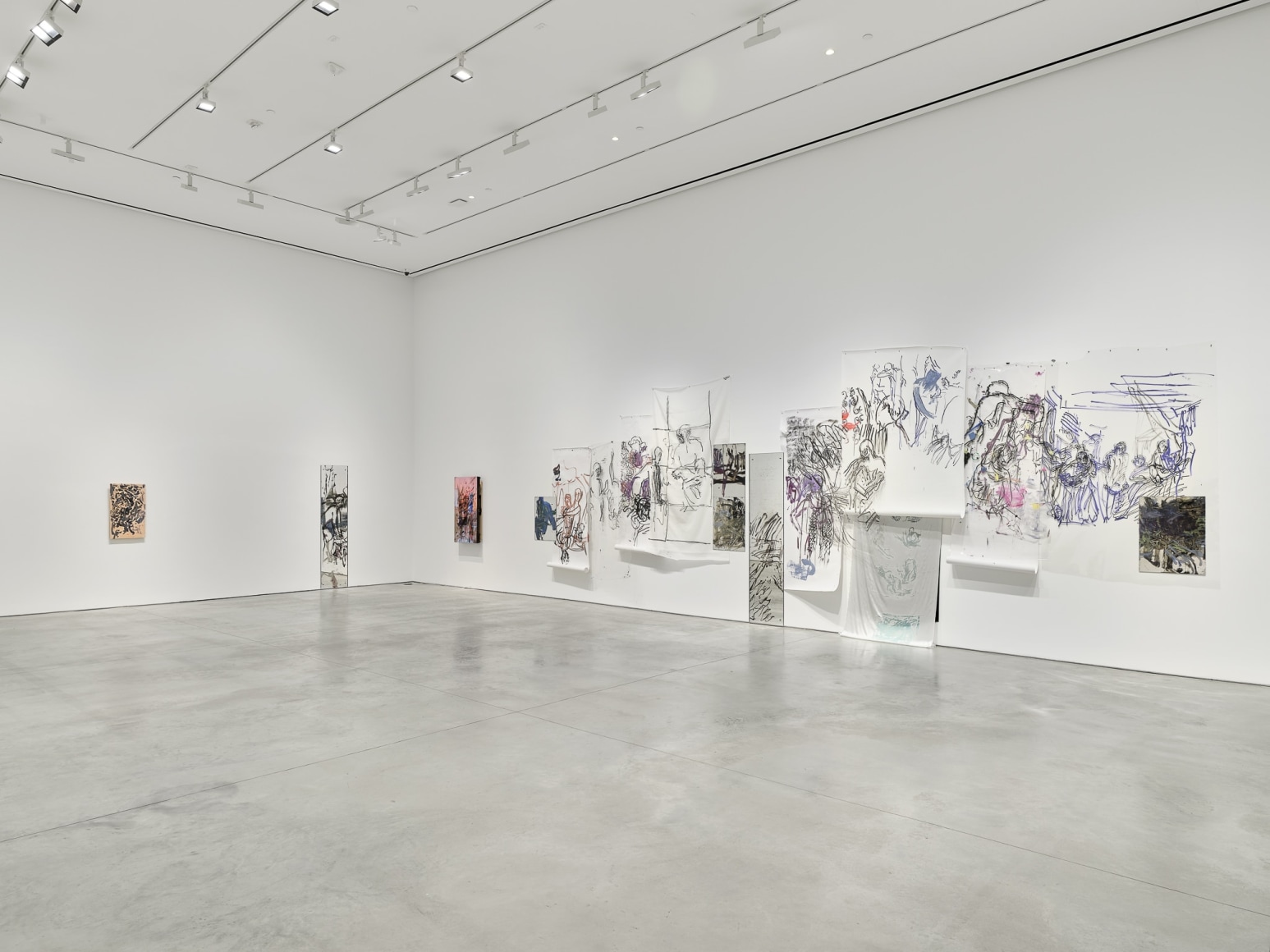 Installation view: Nick Mauss and Ken Okiishi, 303 Gallery, New York, 2025, Photo: Justin Craun