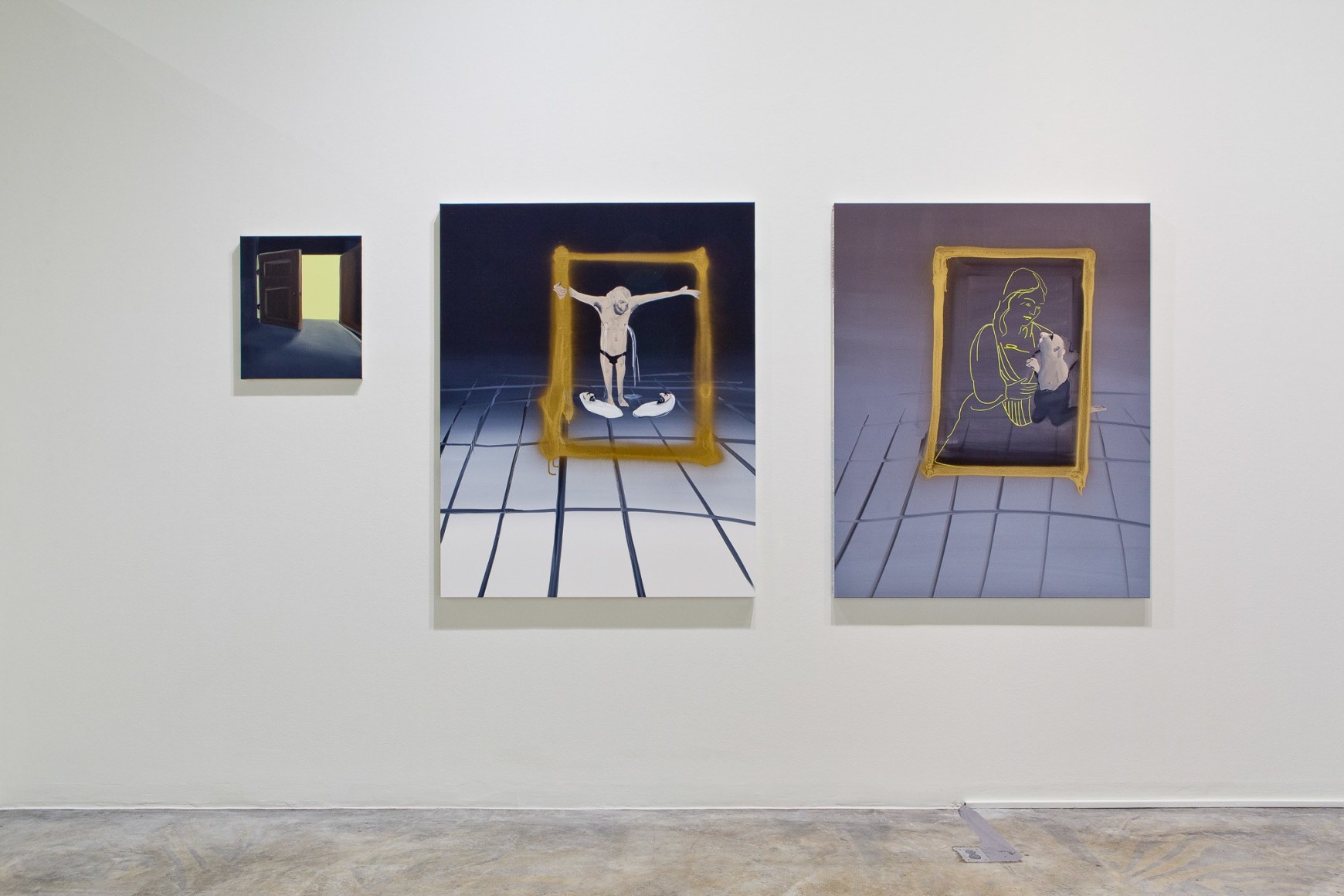 Installation view: Tala Madani: First Light, Contemporary Art Museum St. Louis, 2016