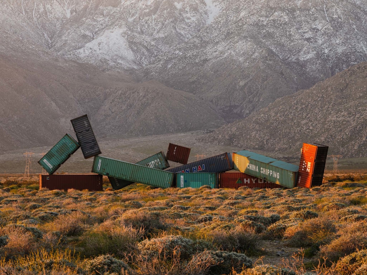 Desert X 2023 installation view, Matt Johnson, Sleeping Figure, photo by Lance Gerber, courtesy the artist and Desert X. 
