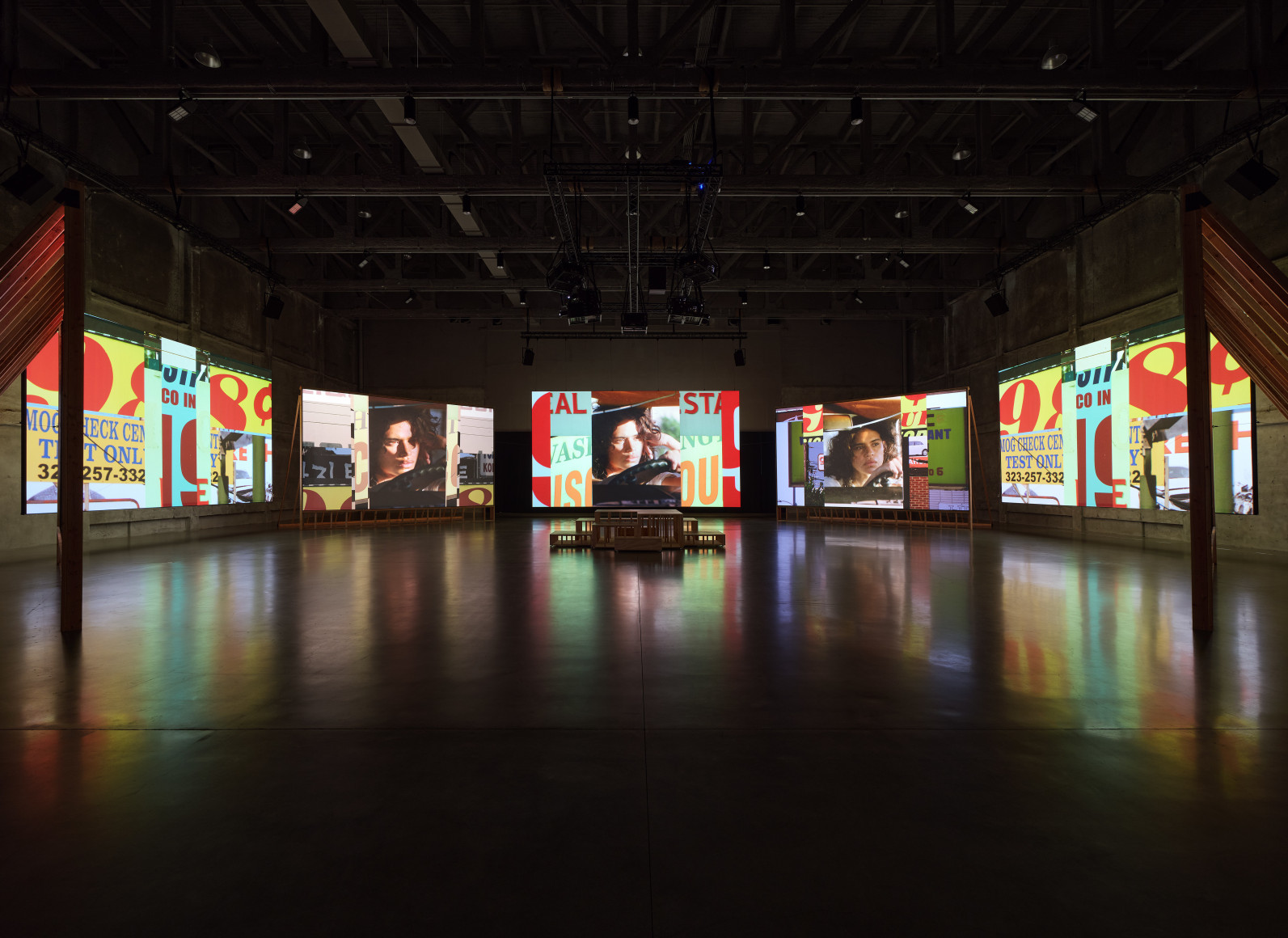 Installation view of Lightscape by Doug Aitken at Marciano Art Foundation., December 17, 2024 – May 17, 2025