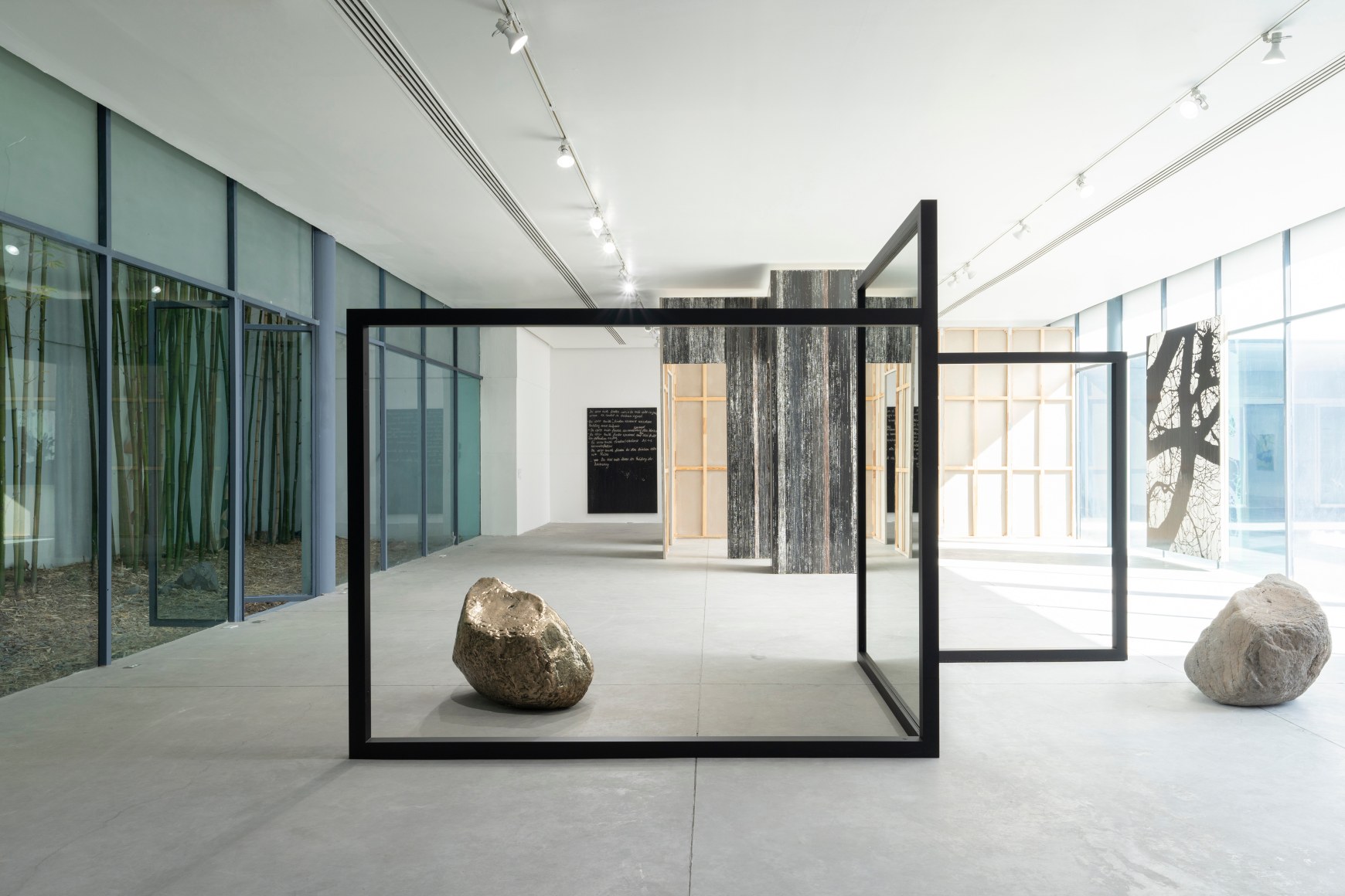 Exhibition view, "Beyond Behind / Atrás y más allá", October 29, 2023 – April 7, 2024, Curator: Viviana Kuri Haddad / Assistant Curator: Maya Renée Escárcega. Courtesy of Museo de Arte de Zapopan. Photo: Lazarillo.