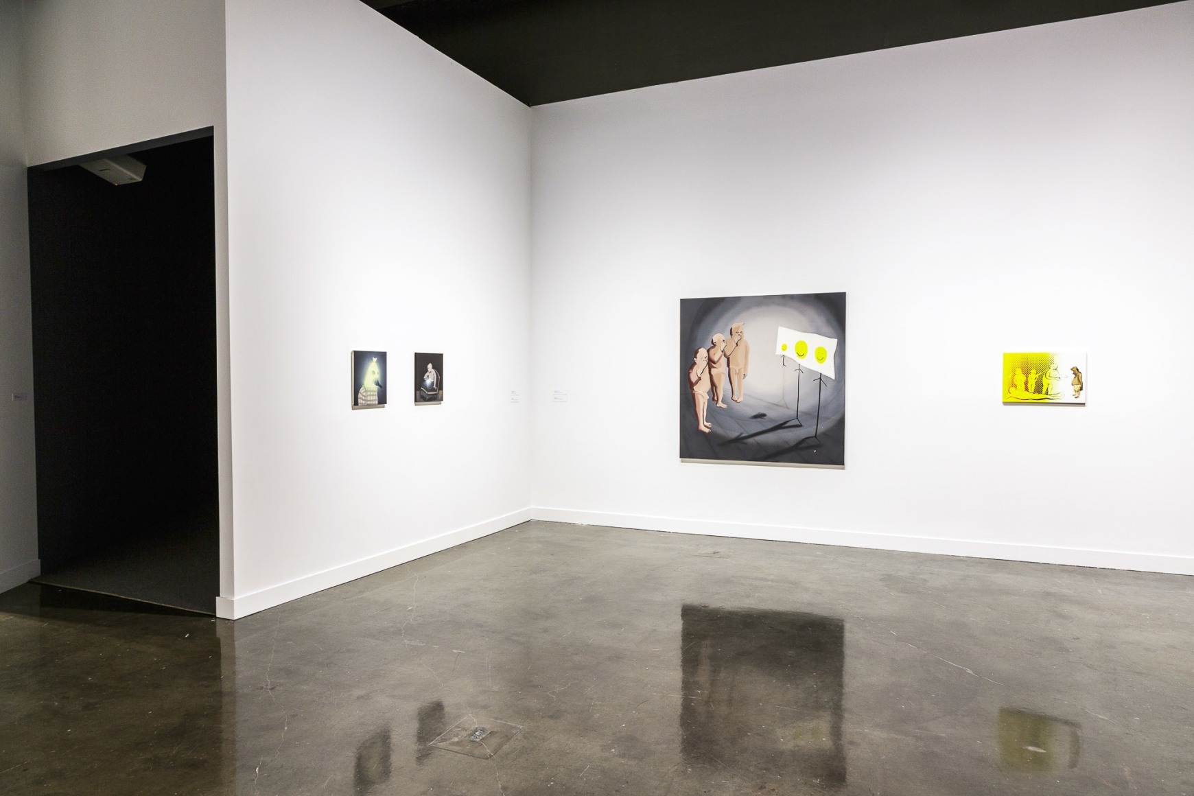 Installation view: Tala Madani: First Light, MIT List Visual Arts Center, 2016