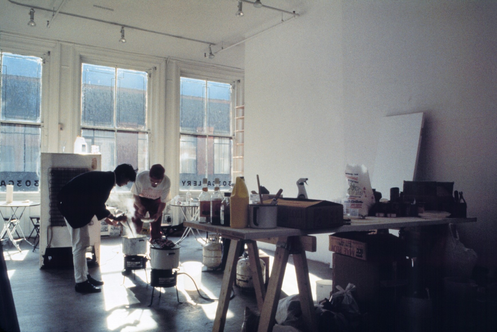 Rirkrit Tiravanija, Untitled (Free), 1992, Installation view: 303 Gallery