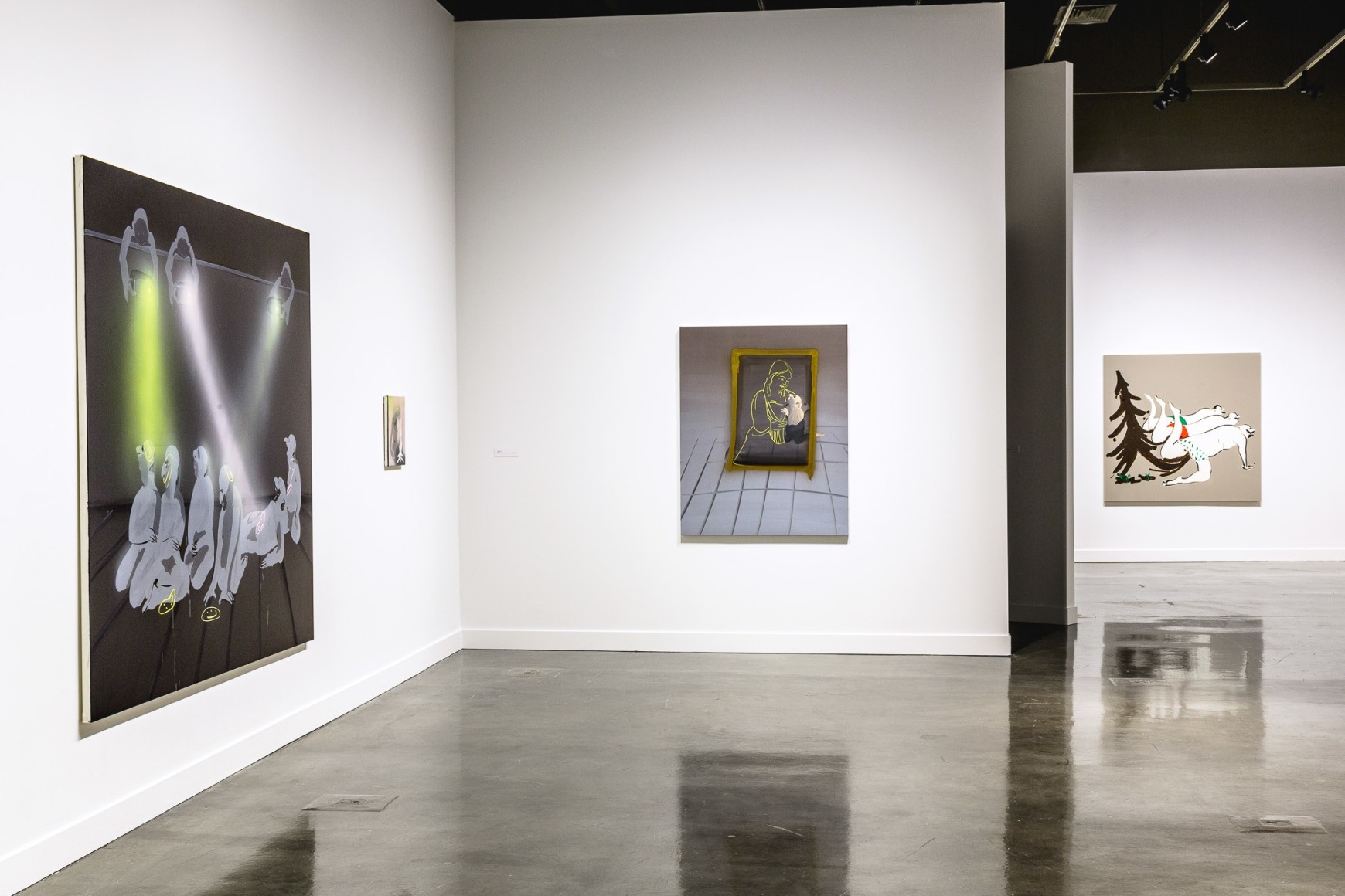 Installation view: Tala Madani: First Light, MIT List Visual Arts Center, 2016