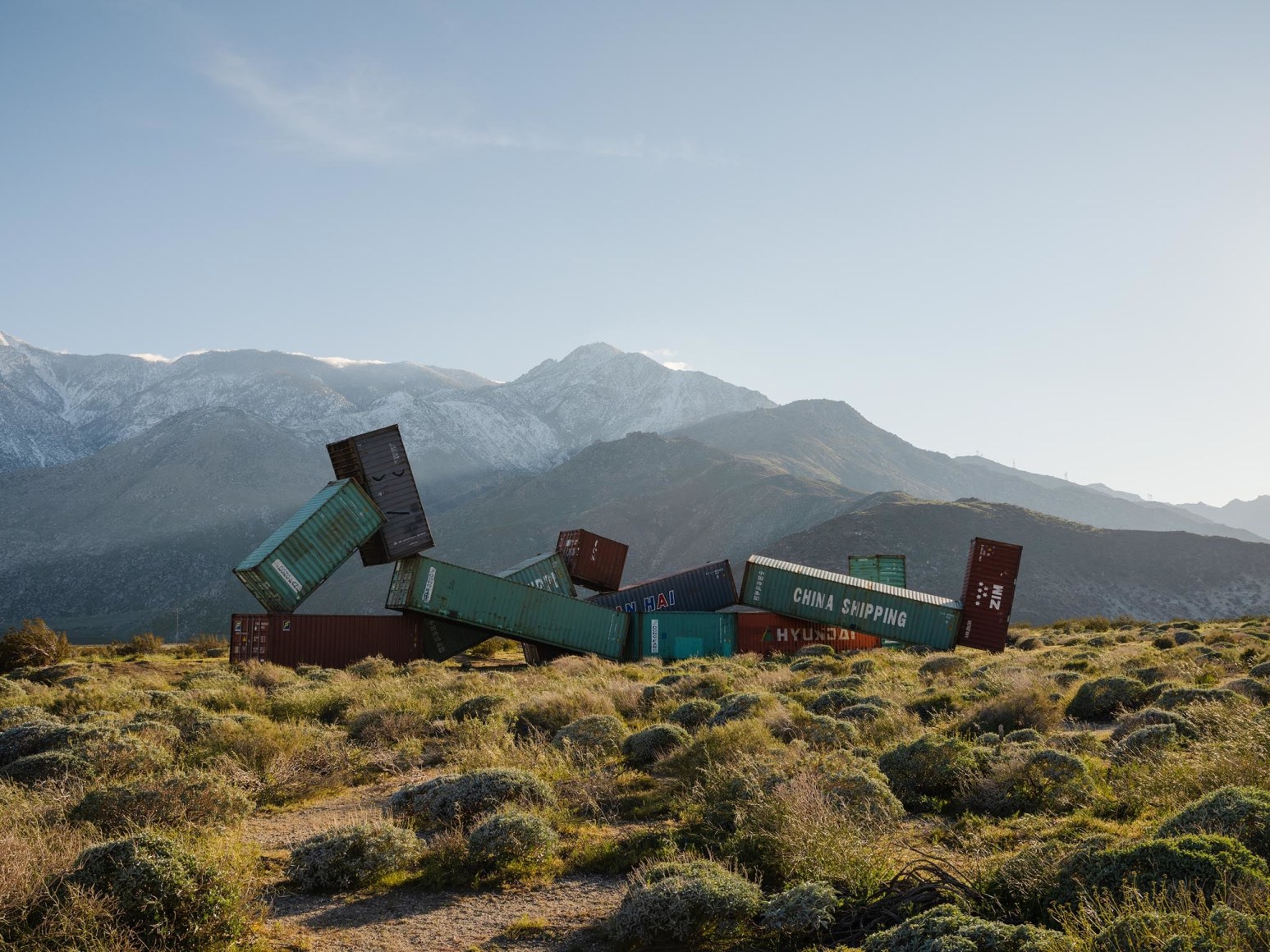 Desert X 2023 installation view, Matt Johnson, Sleeping Figure, photo by Lance Gerber, courtesy the artist and Desert X. 