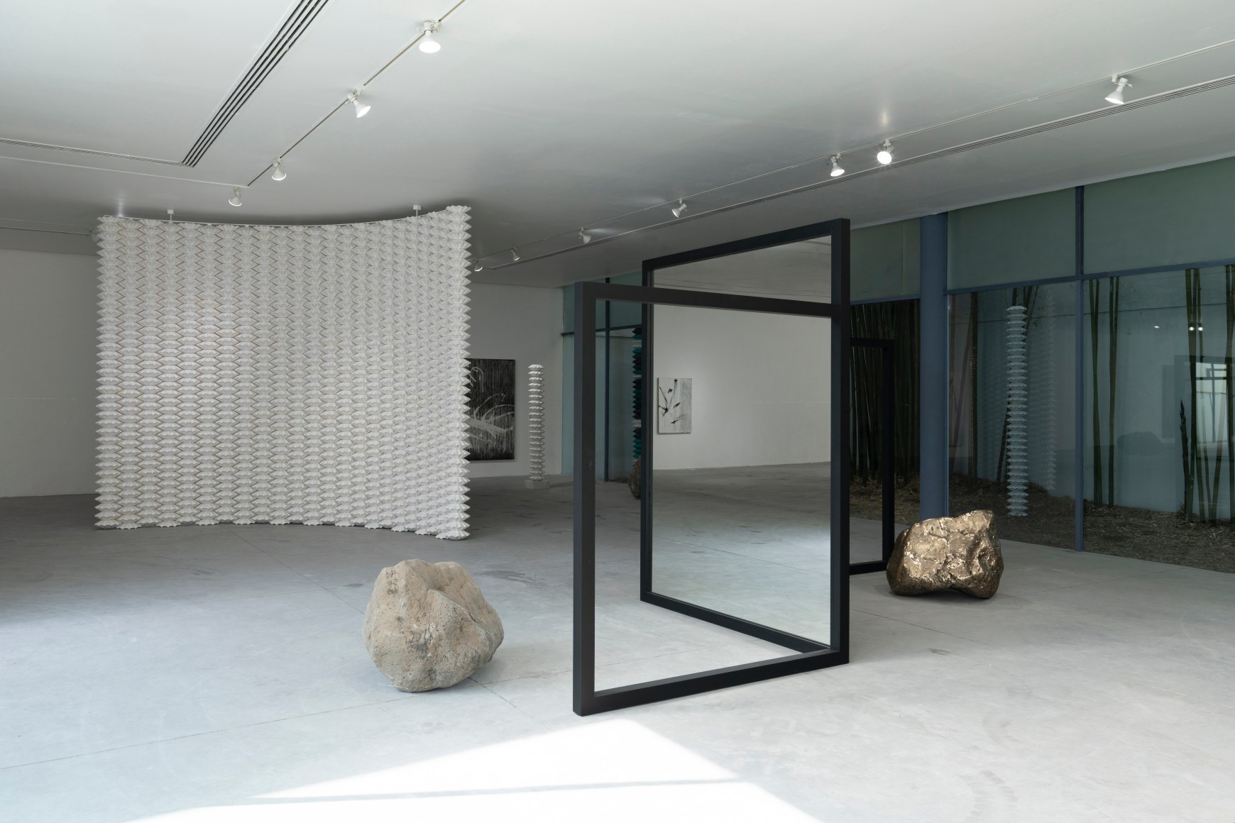 Exhibition view, "Beyond Behind / Atrás y más allá", October 29, 2023 – April 7, 2024, Curator: Viviana Kuri Haddad / Assistant Curator: Maya Renée Escárcega. Courtesy of Museo de Arte de Zapopan. Photo: Lazarillo.