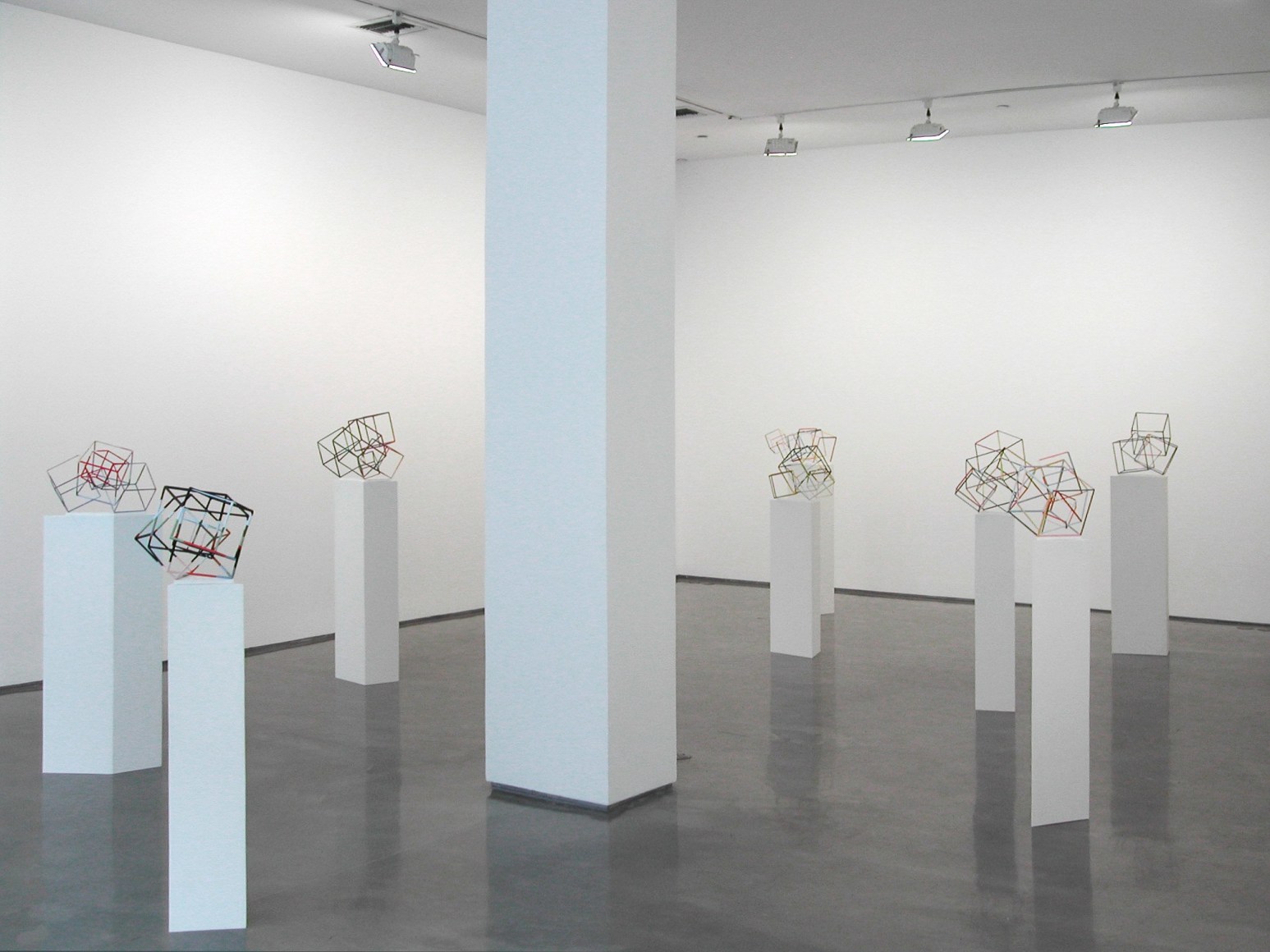 Liz Larner, Installation view: East of What?, 303 Gallery, 2003