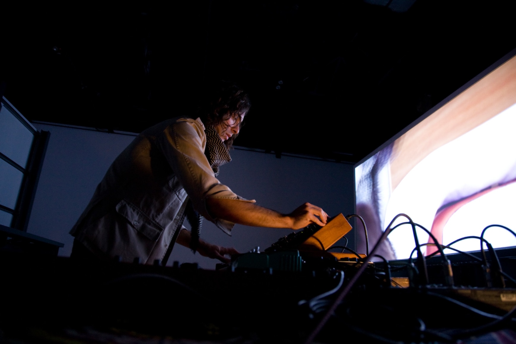 Doug Aitken, Sonic Happening, a live music performance set to the film installation of “migration (empire)” featuring Arp, Lichens and White Rainbow, 303 Gallery, 2008