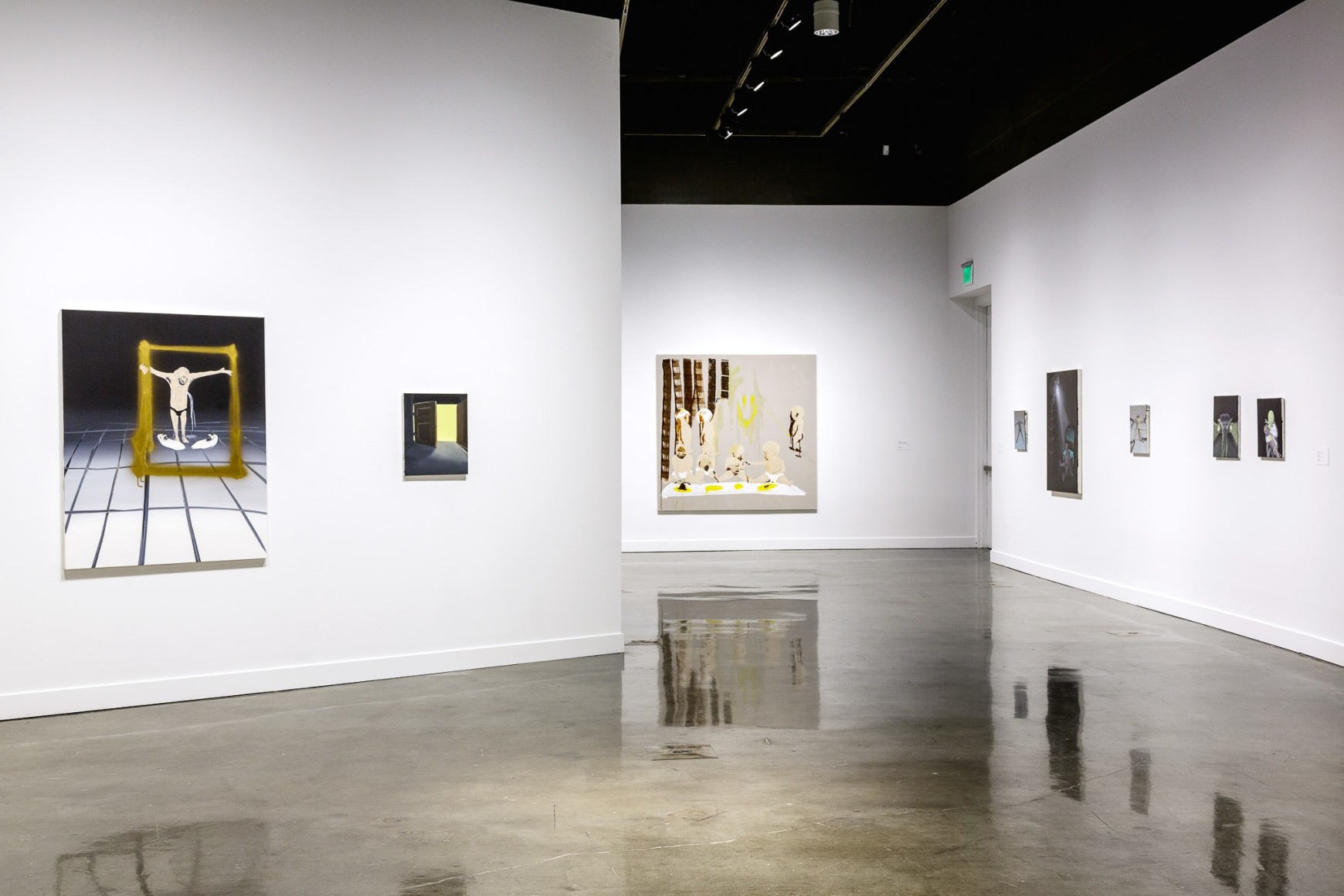 Installation view: Tala Madani: First Light, MIT List Visual Arts Center, 2016
