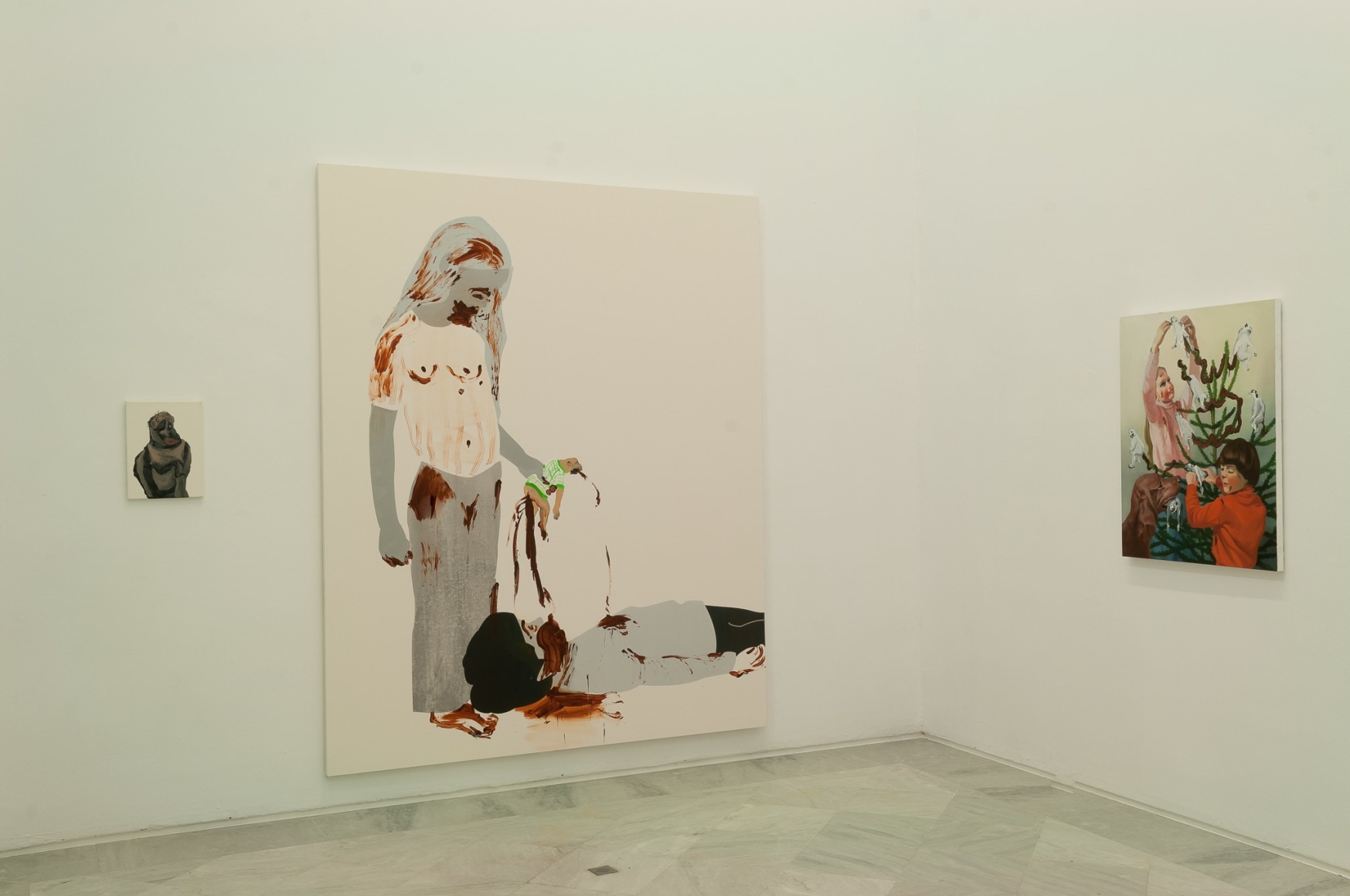 Installation view: Tala Madani, Rear Projection, Centro Andaluz de Arte Contemporáneo, Seville, 2014
