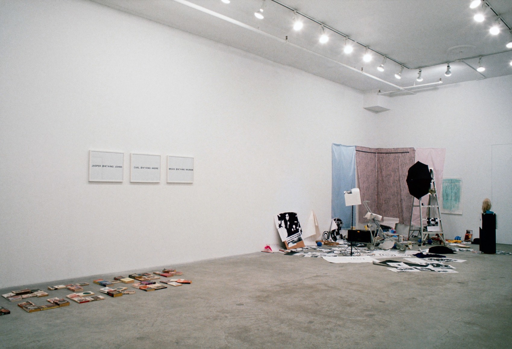 Installation view: "Karen Kilimnik, Sue Williams, Gavin Brown," 303 Gallery, 1990