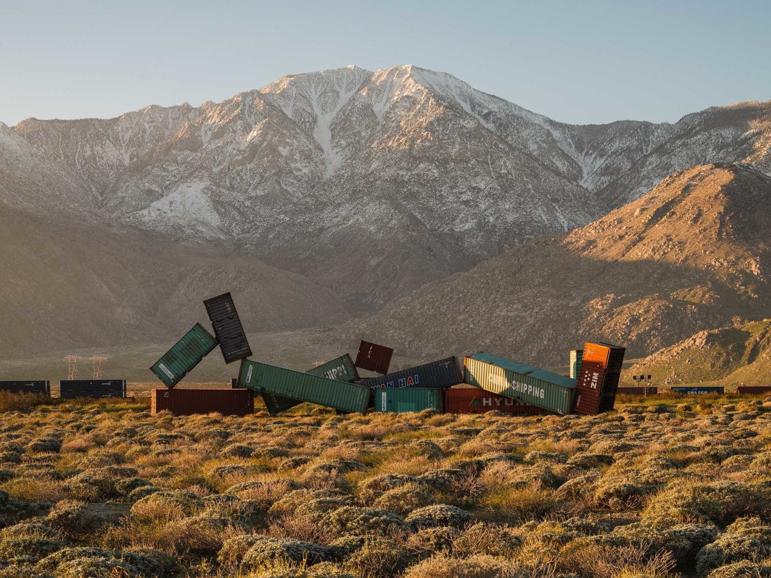 Desert X 2023 installation view, Matt Johnson, Sleeping Figure, photo by Lance Gerber, courtesy the artist and Desert X. 