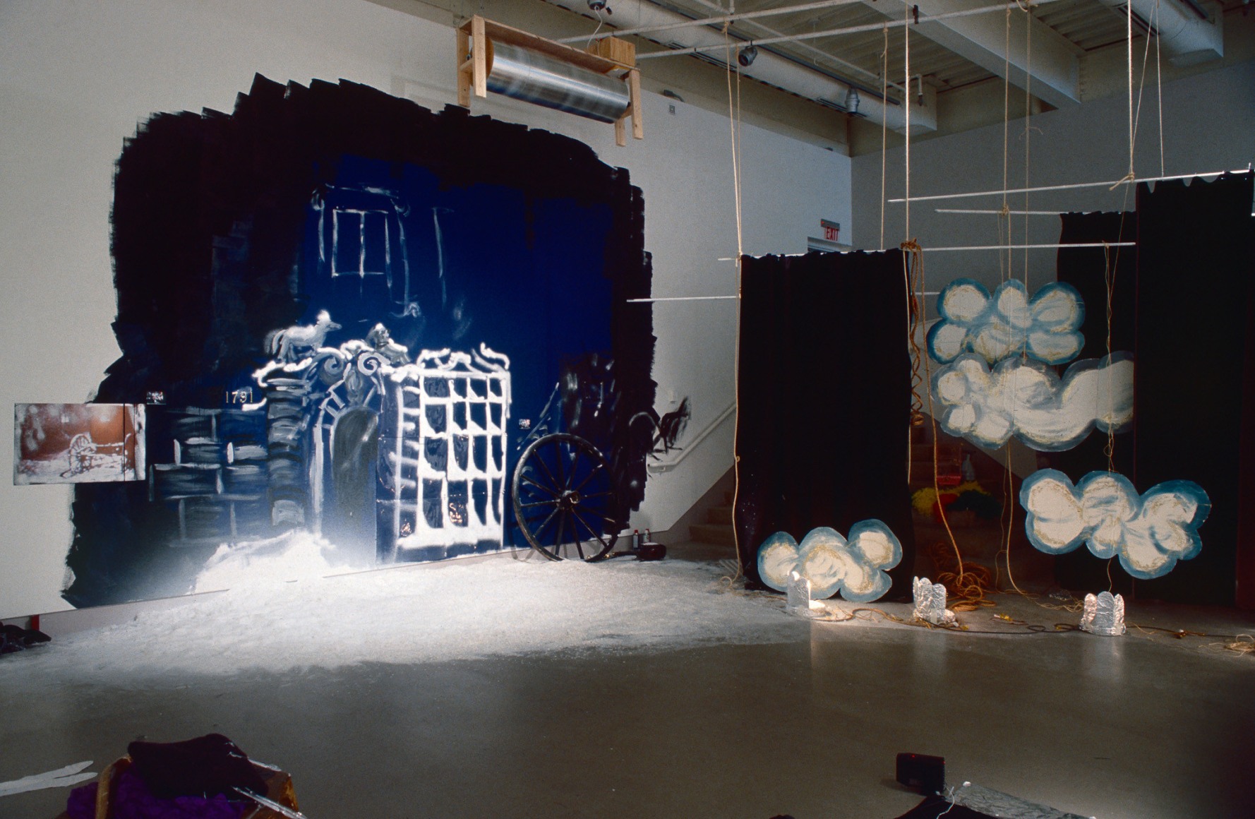 Karen Kilimnik, Backstage at "The Magic Flute", Vienna, December 4, 1791, 1992, Installation view: ICA Philadelphia, 1992