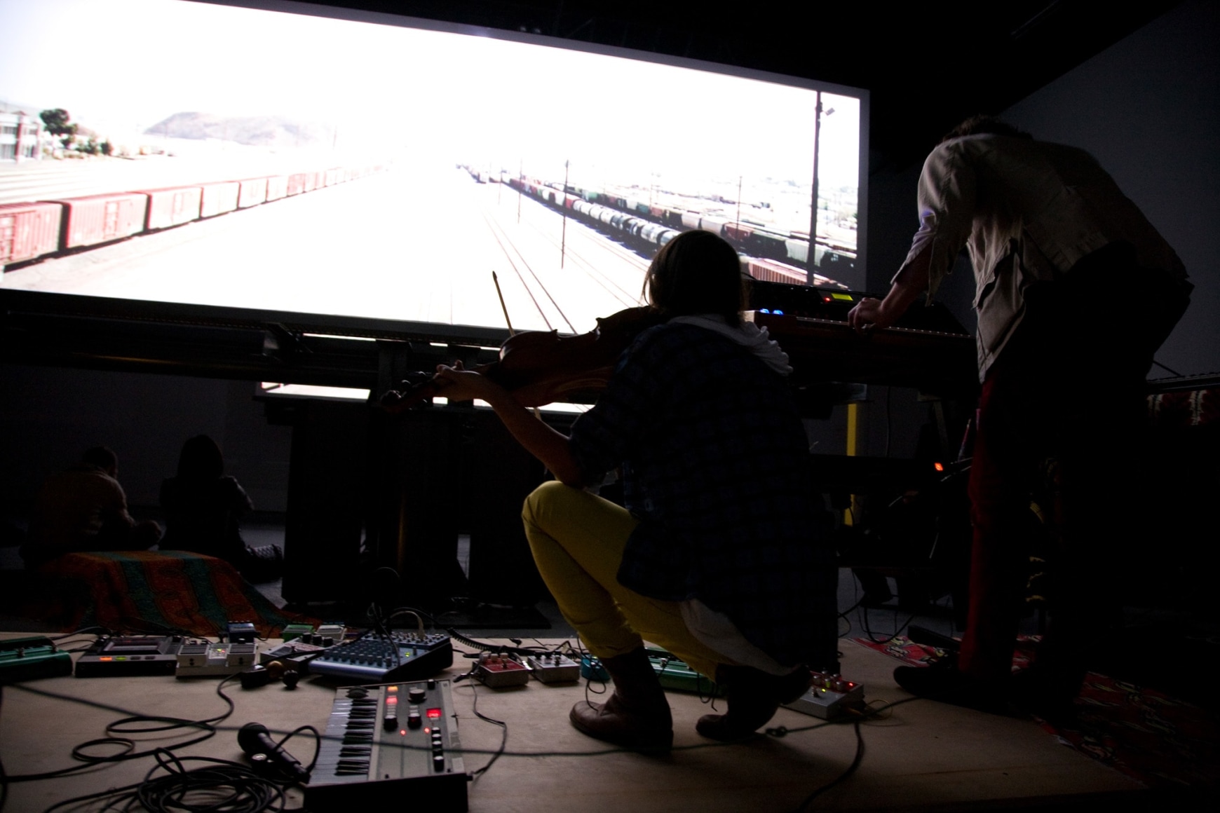 Doug Aitken, Sonic Happening, a live music performance set to the film installation of “migration (empire)” featuring Arp, Lichens and White Rainbow, 303 Gallery, 2008