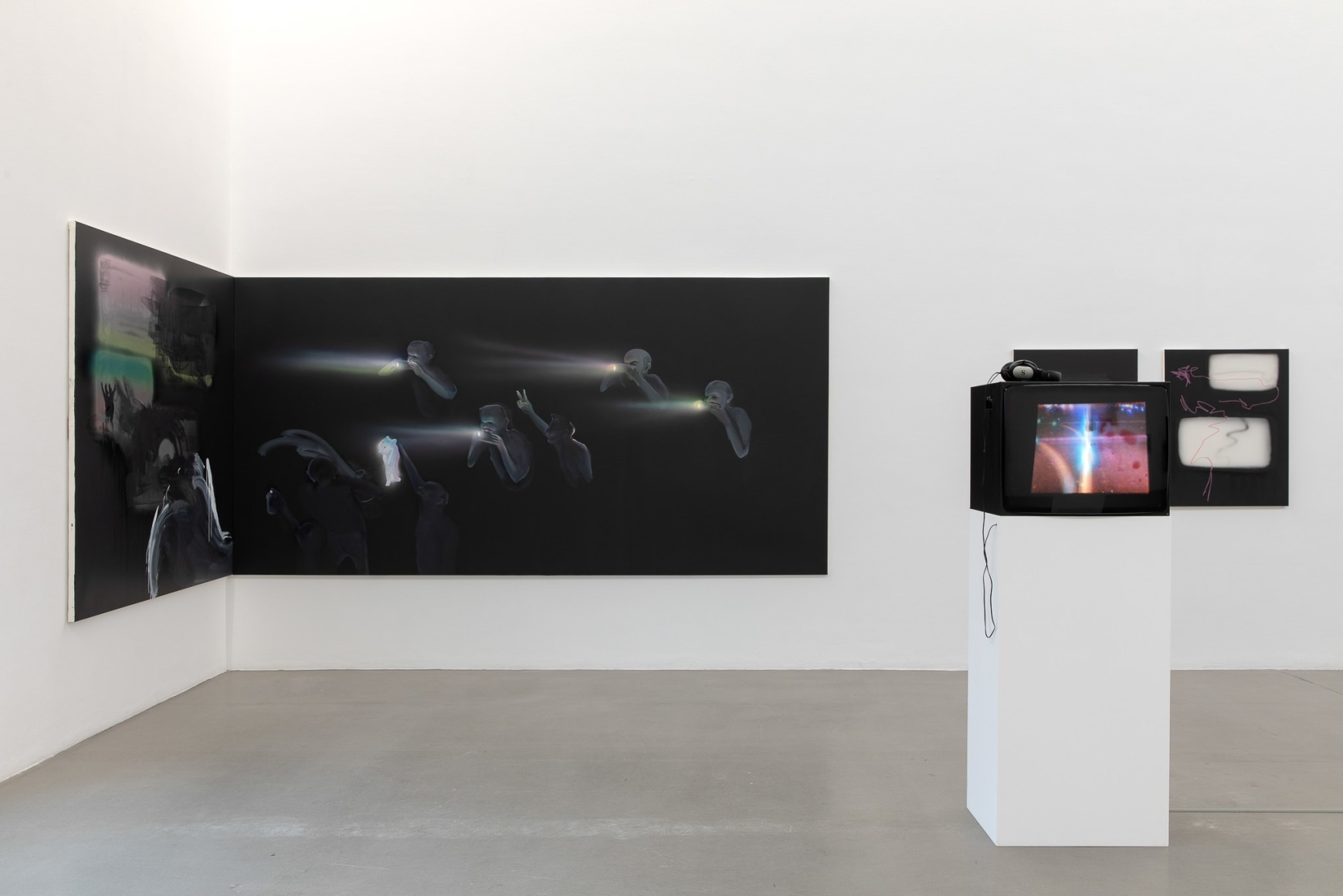 Installation view: Tala Madani, Oven Light, Portikus, Frankfurt, 2019
