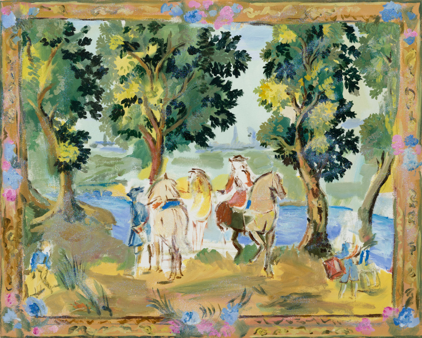 Karen Kilimnik, "going off to the Battle" tapestry - off to a glittering start, 2015