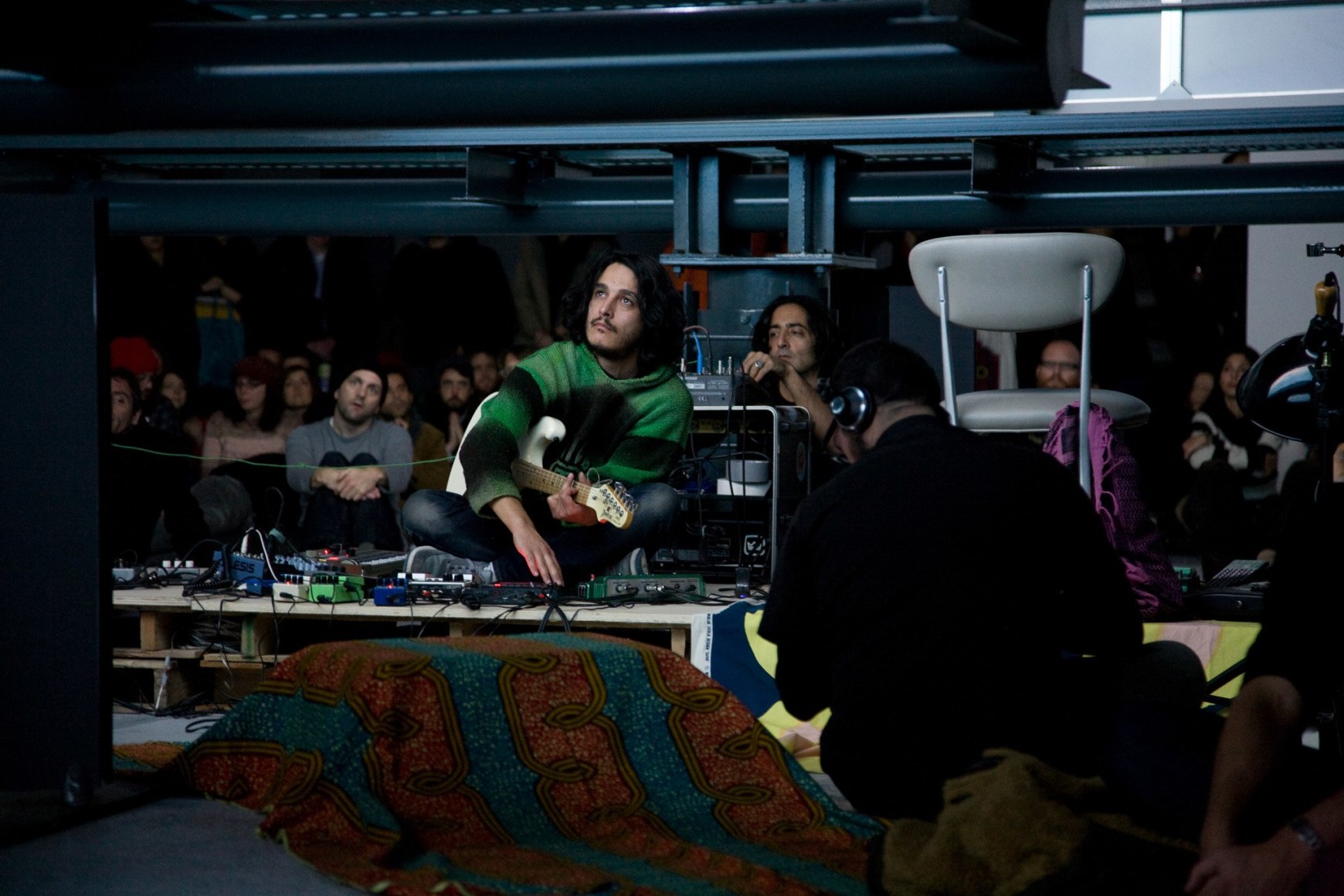 Doug Aitken, Sonic Happening, a live music performance set to the film installation of “migration (empire)” featuring Arp, Lichens and White Rainbow, 303 Gallery, 2008