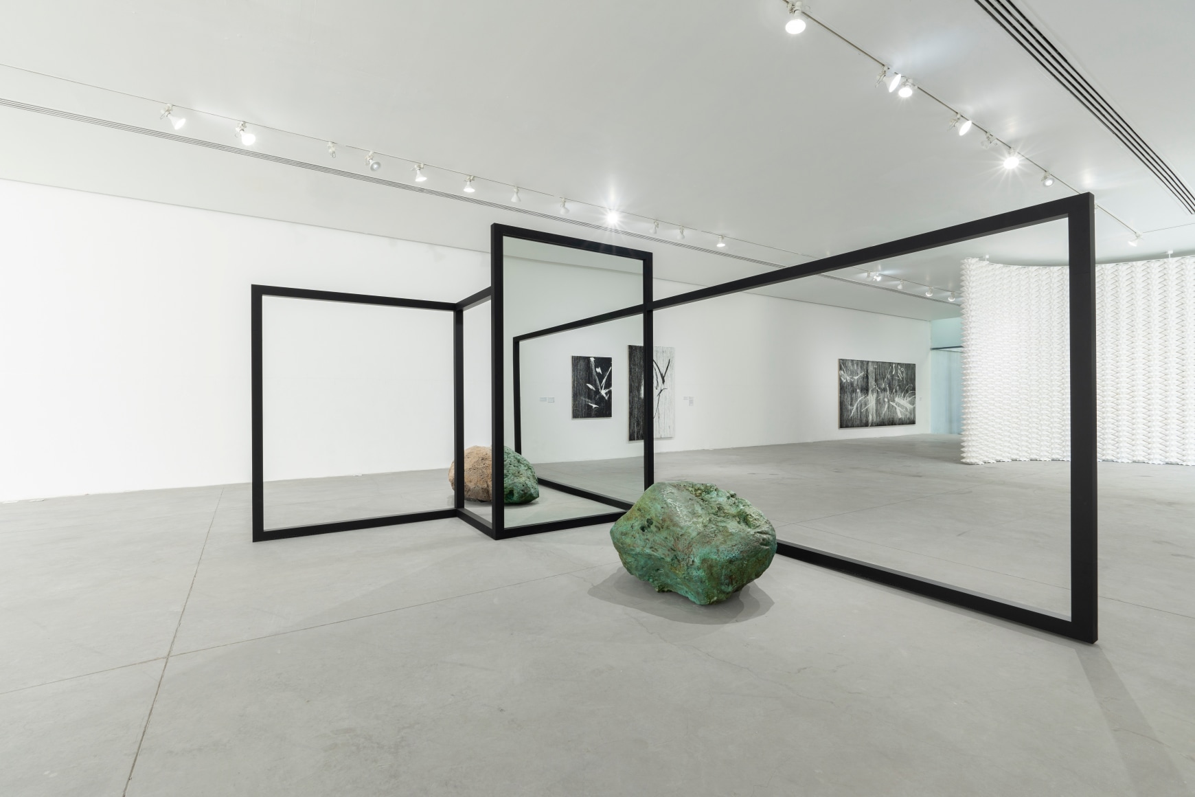 Exhibition view, "Beyond Behind / Atrás y más allá", October 29, 2023 – April 7, 2024, Curator: Viviana Kuri Haddad / Assistant Curator: Maya Renée Escárcega. Courtesy of Museo de Arte de Zapopan. Photo: Lazarillo.