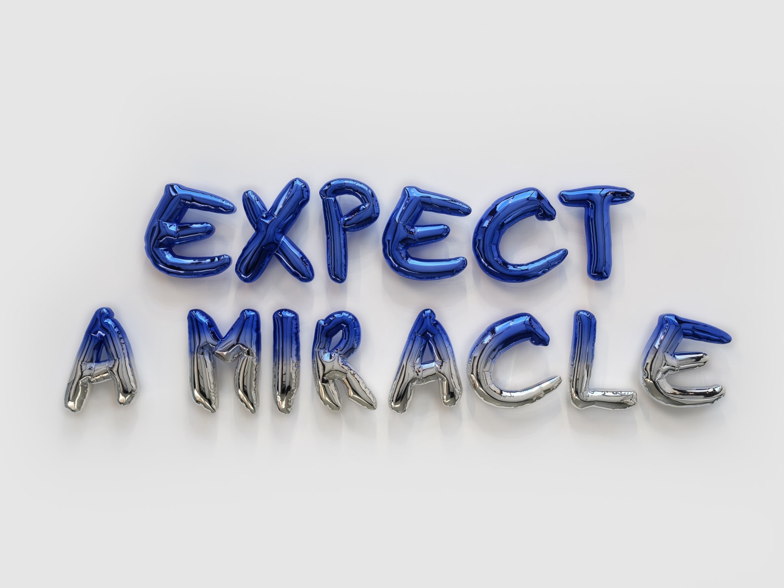 Jeppe Hein, EXPECT A MIRACLE (mirror letter balloons)