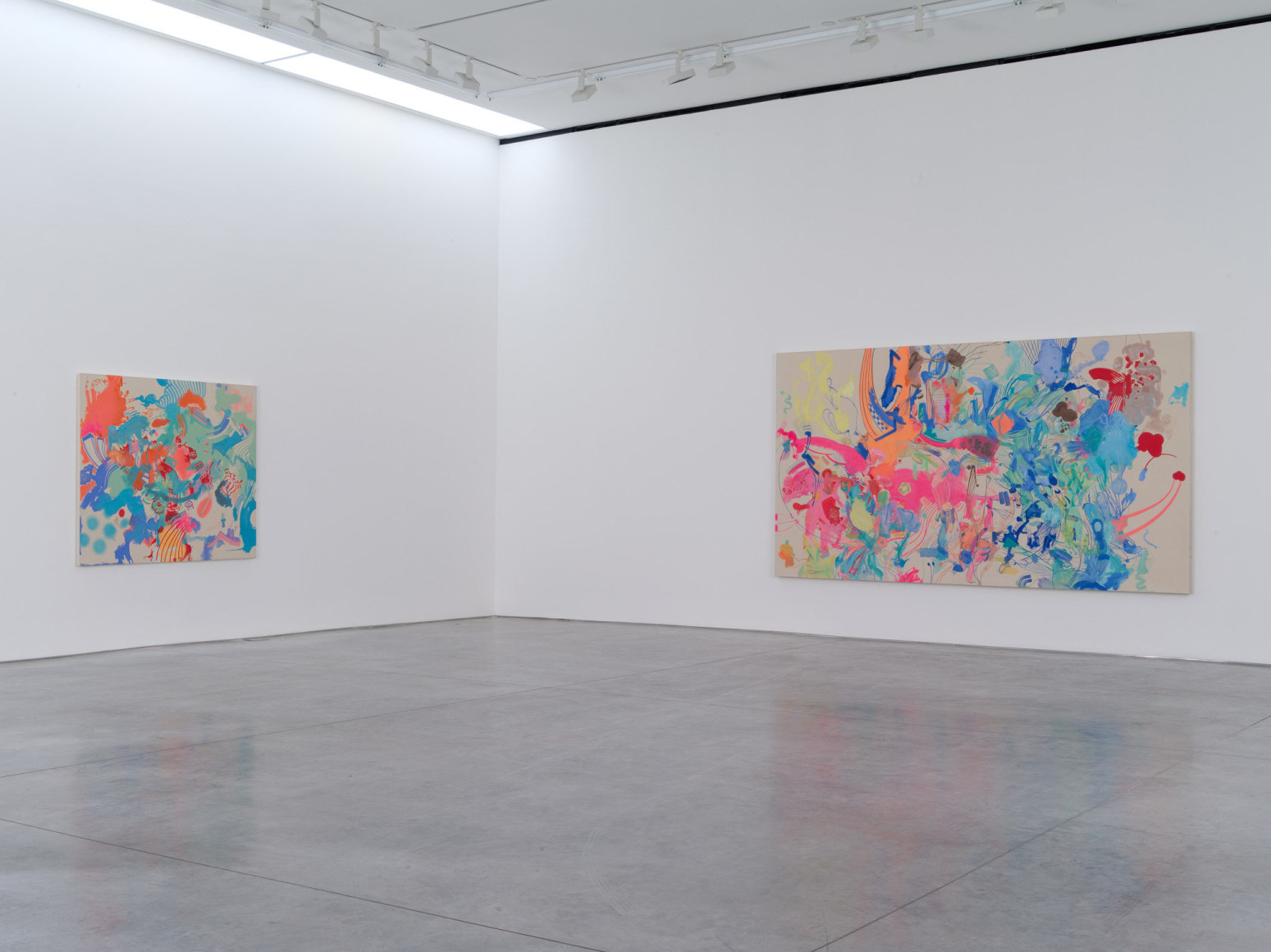 Sue Williams, WTC, WWIII, Couch Size, Installation at 303 Gallery, 2014