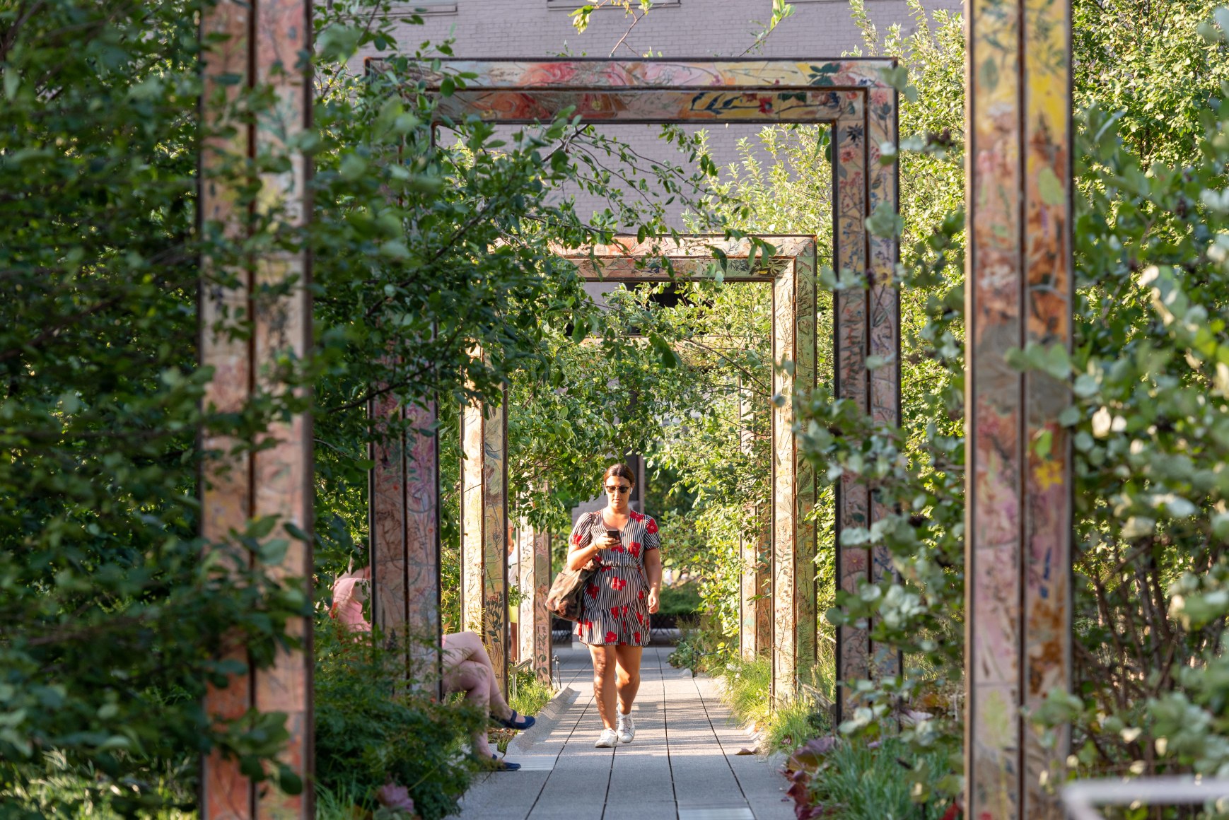 Sam Falls, Untitled (Four Arches), 2019. Part of En Plein Air. A High Line Commission., Photo by Timothy Schenck. Courtesy of the High Line.