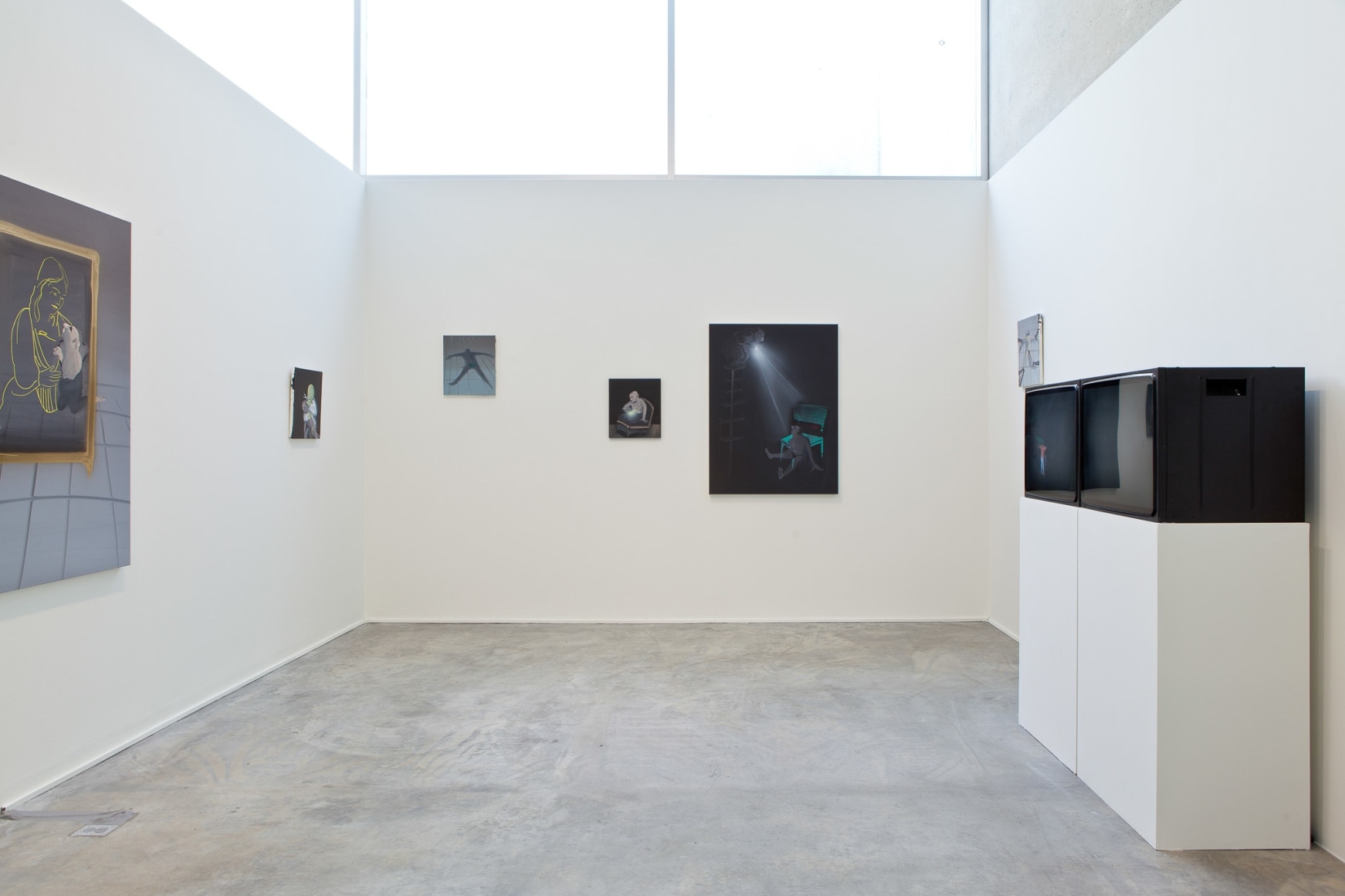 Installation view: Tala Madani: First Light, Contemporary Art Museum St. Louis, 2016