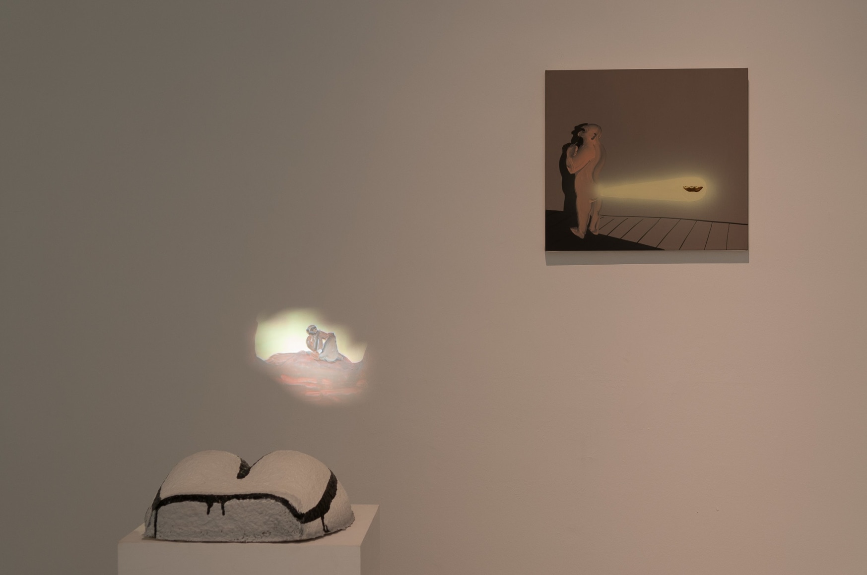 Installation view: Tala Madani, Rear Projection, Centro Andaluz de Arte Contemporáneo, Seville, 2014