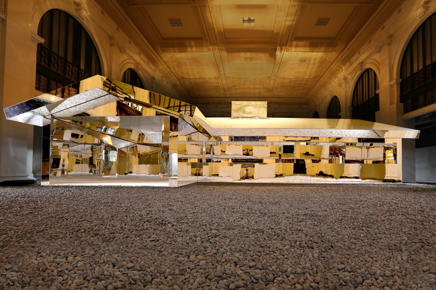 Installation view of Doug Aitken, Mirage Detroit 2018, photography by Conner MacPhee, courtesy the artist and Library Street Collective.