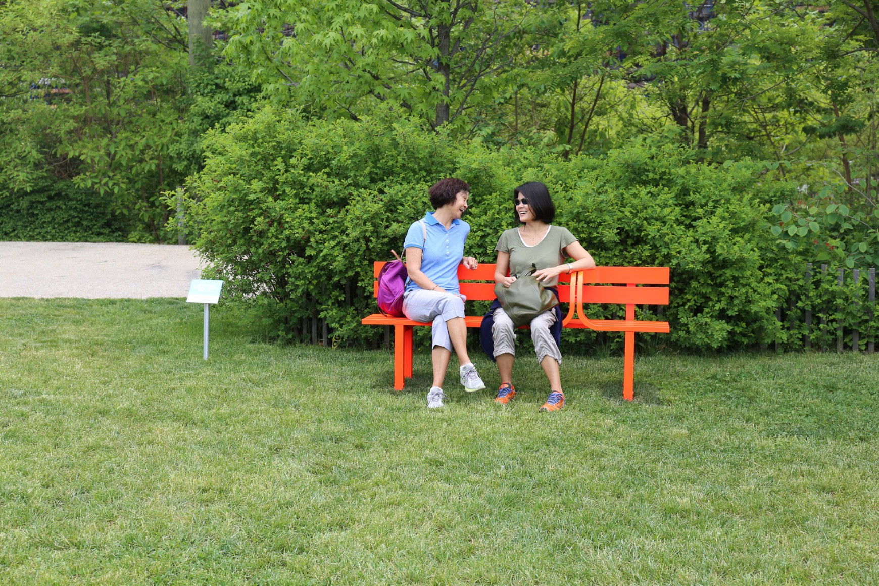 Jeppe Hein, Modified Social Bench NY #1, 2015, Installation view: Please Touch The Art. Brooklyn Bridge Park, 2015-16